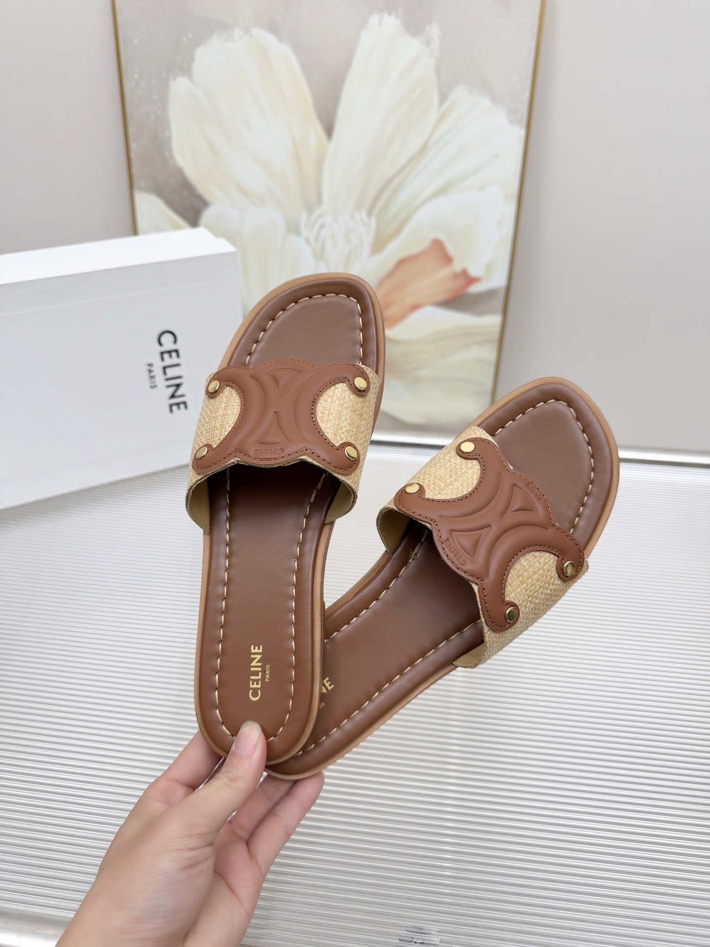 Cheap New Arrivals Celine Slippers For Women in 211450, $55 USD- [IB211450] - Replica Celine Shoes