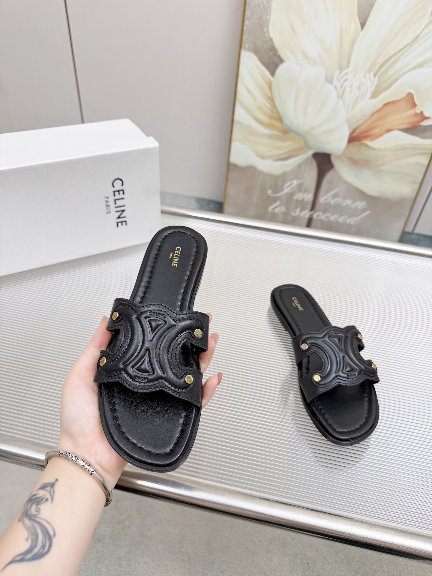 Cheap New Arrivals Celine Slippers For Women in 211451, $55 USD- [IB211451] - Replica Celine Shoes