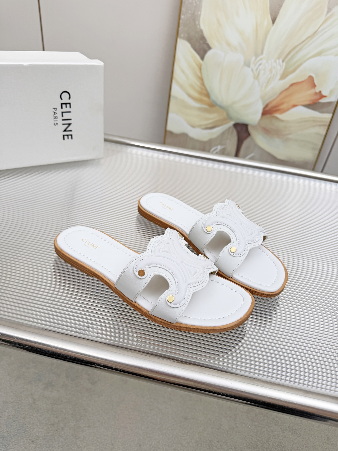 Cheap New Arrivals Celine Slippers For Women in 211452, $55 USD- [IB211452] - Replica Celine Shoes