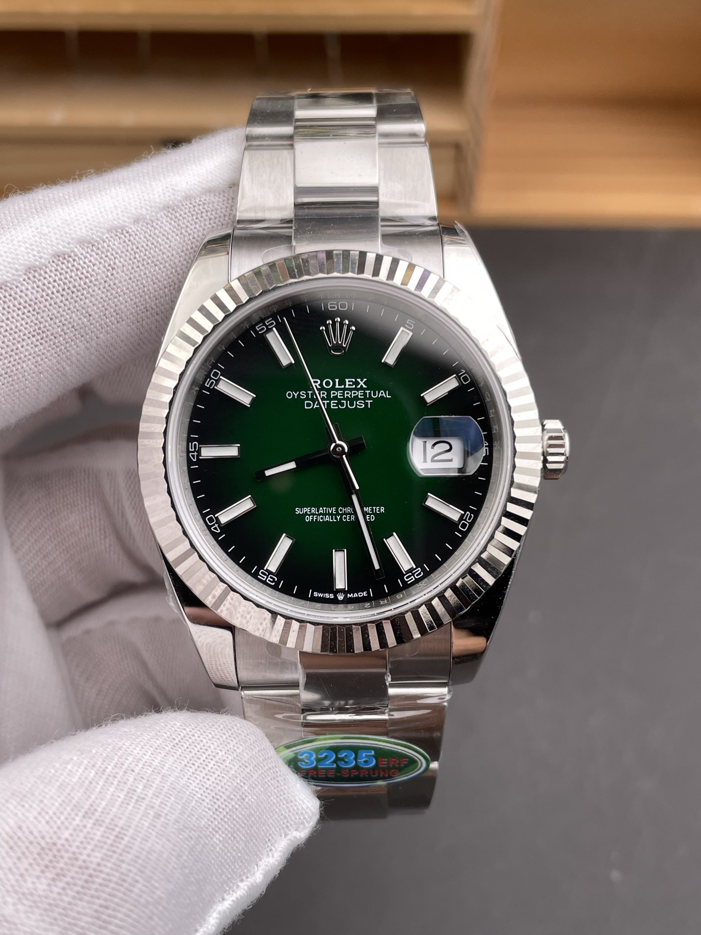 Cheap Rolex Logbook New Model - Porcelain Gradient Green Logbook 41mm Watches in 211486, $280 USD- [IB211486] - Replica Rolex AAA Quality Watches