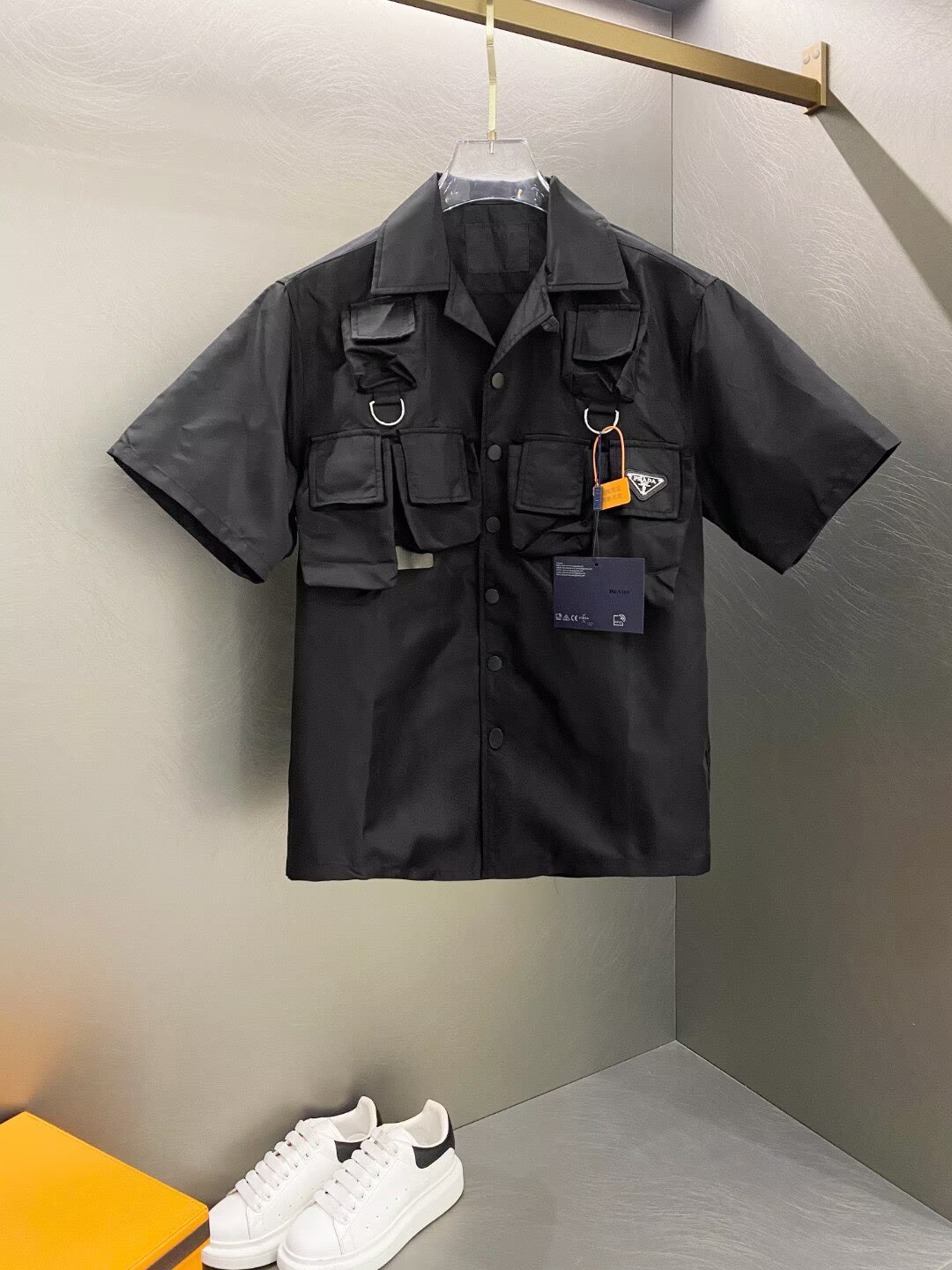 Cheap New Arrivals Prada High quality Shirts For Men in 211897, $70 USD- [IB211897] - Replica prada Short-Sleeved Shirts