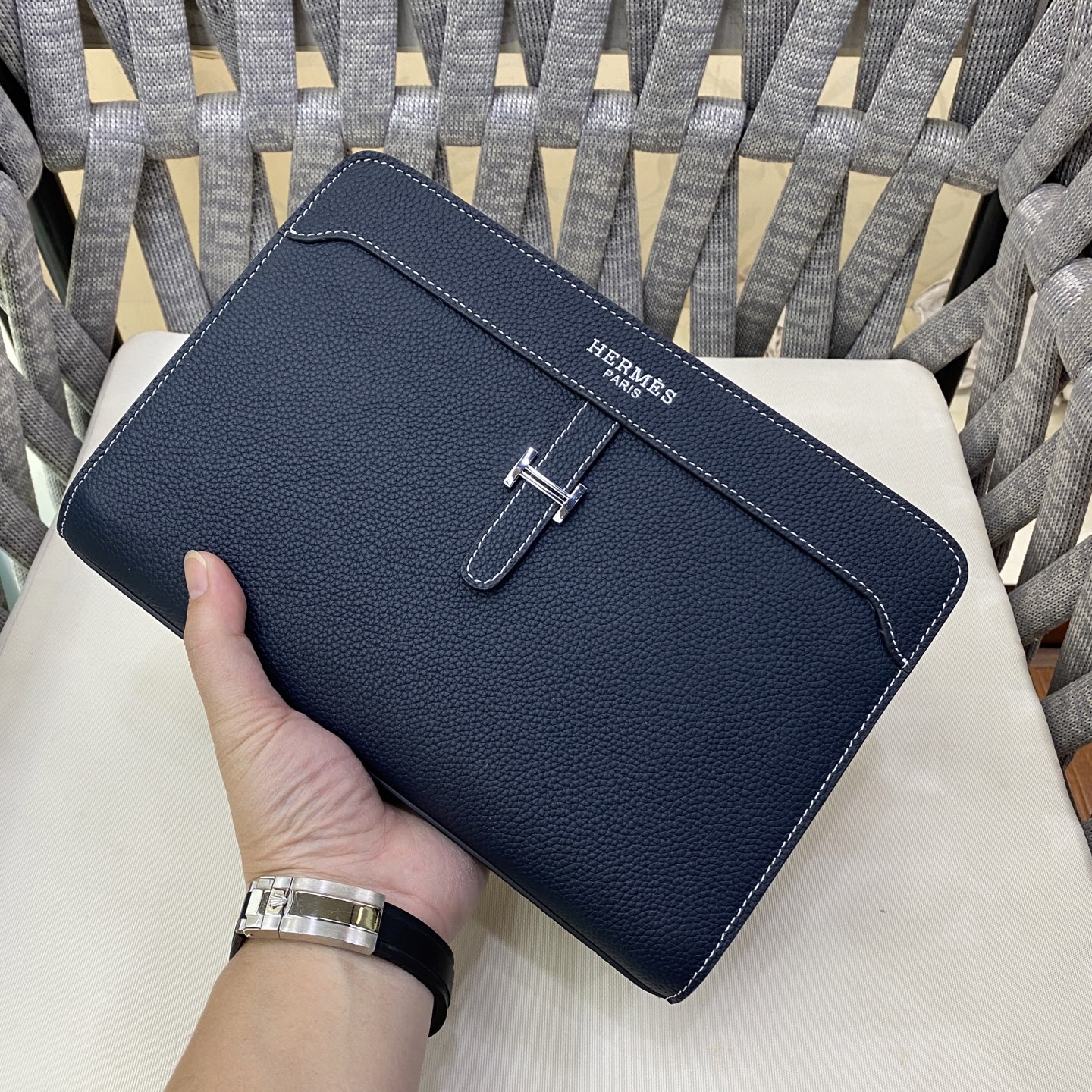 Cheap New Arrivals Hermes AAA quality Clutchs for Men in 211942, $75 USD- [IB211942] - Replica Hermes AAA+++ Bags For Men