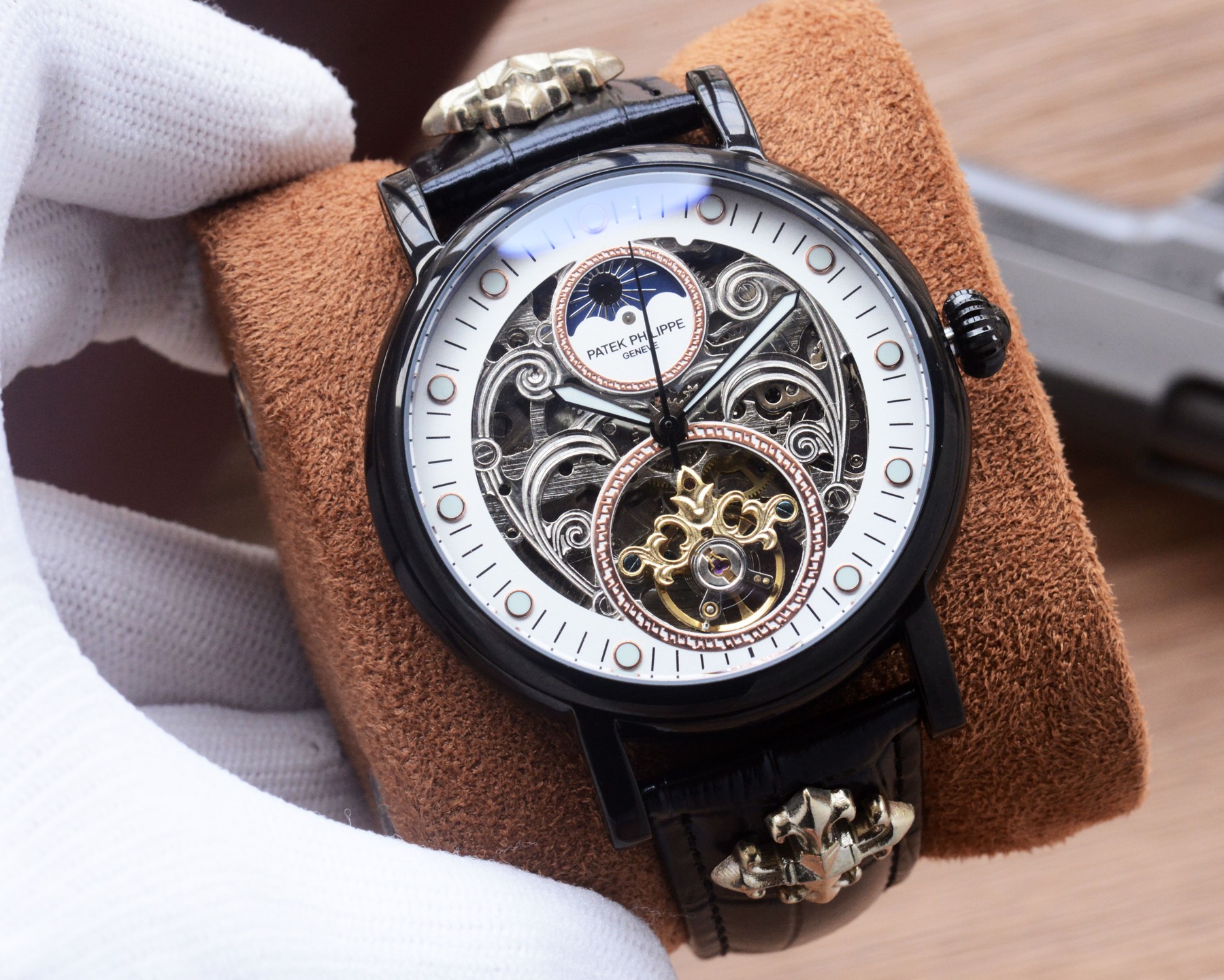 Cheap Patek Philippe high-quality open-work mechanical wristwatch in 212488, $350 USD- [IB212488] - Replica Patek Philippe AAA Diamond Watches