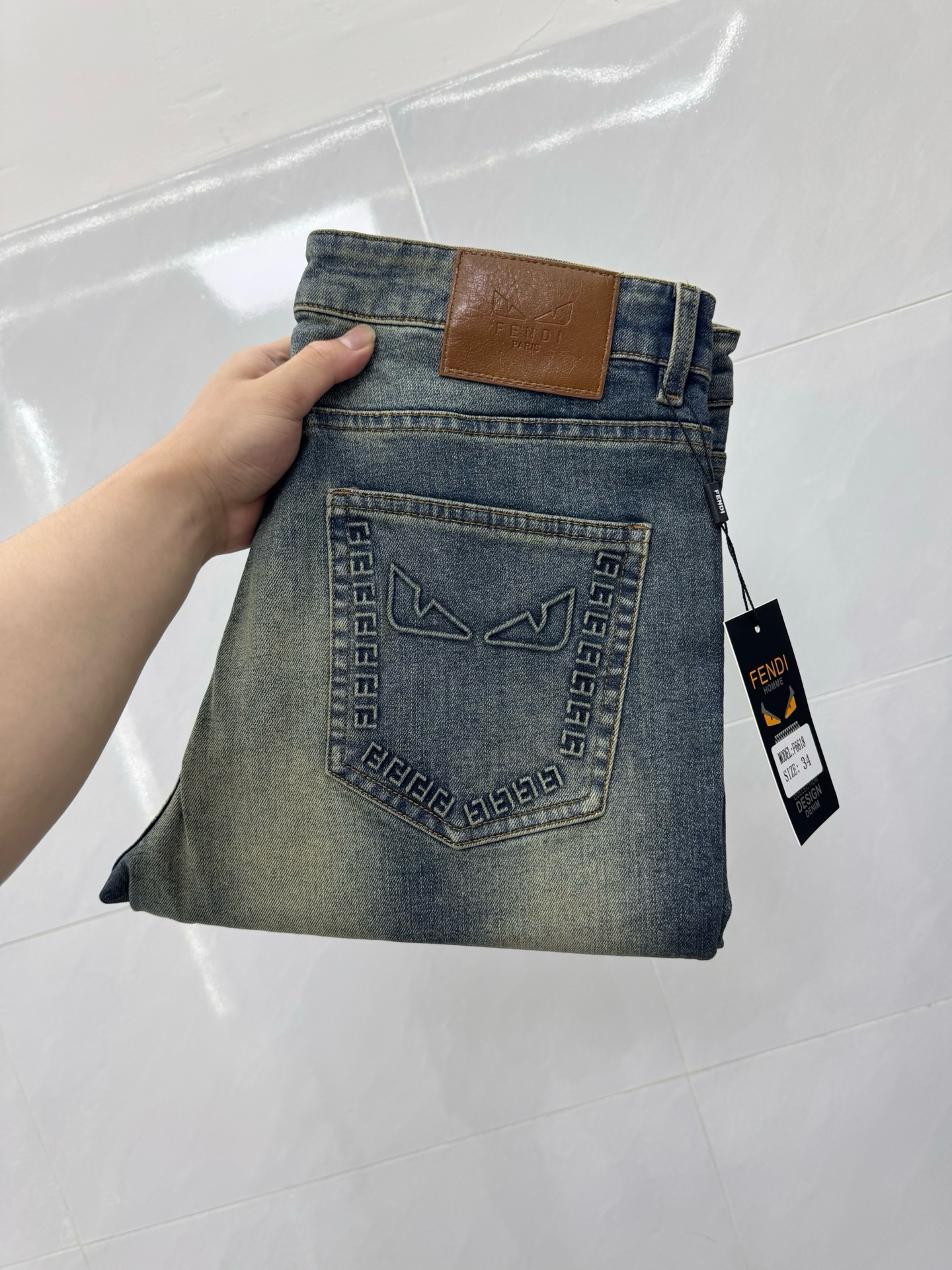 Cheap Fendi Jeans for Men in 212846, $65 USD- [IB212846] - Replica Fendi Jeans for Men