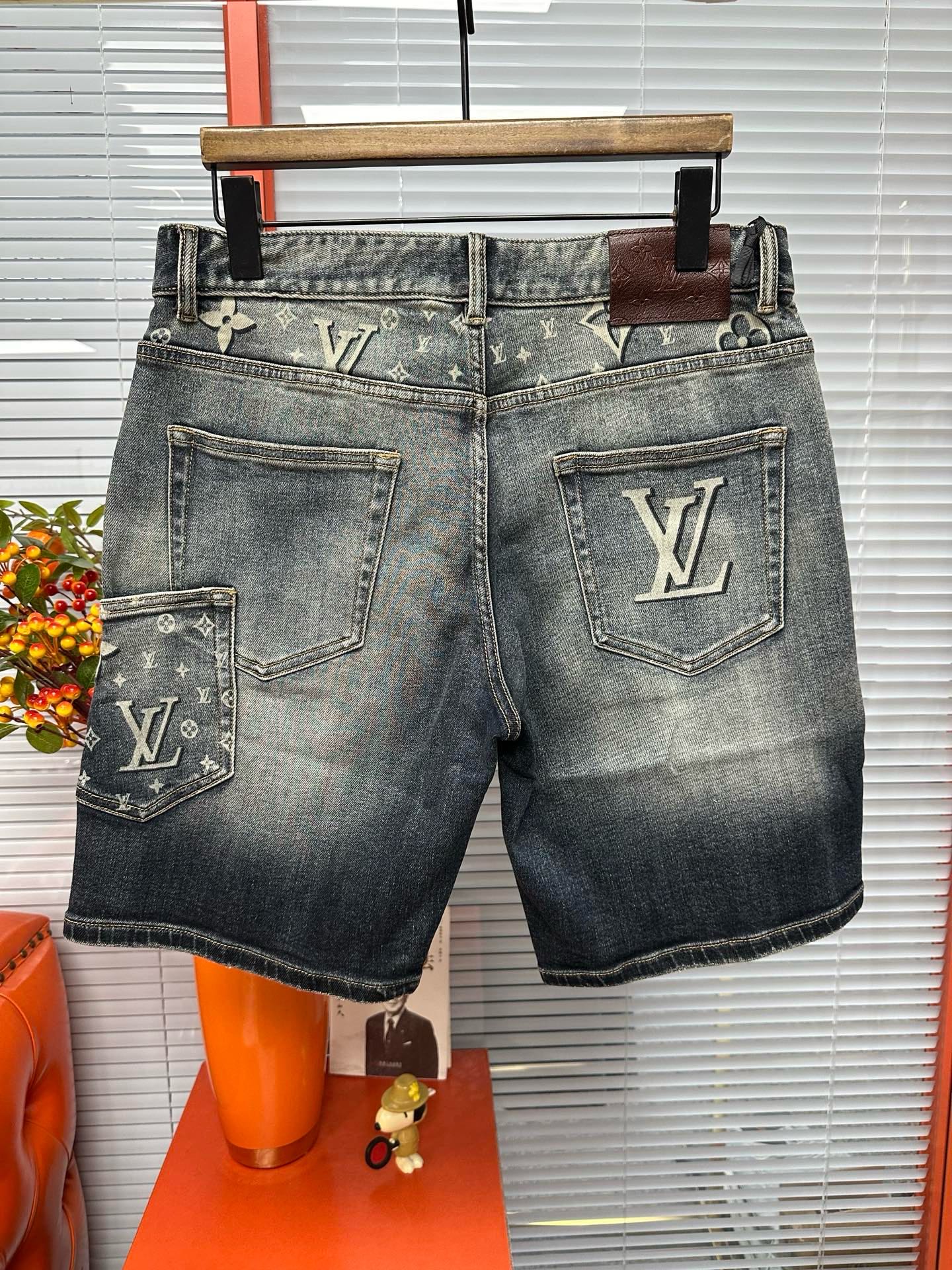 Cheap Louis Vuitton Short Jeans For Men in 212883, $65 USD- [IB212883] - Replica Louis Vuitton Short Jeans For Men