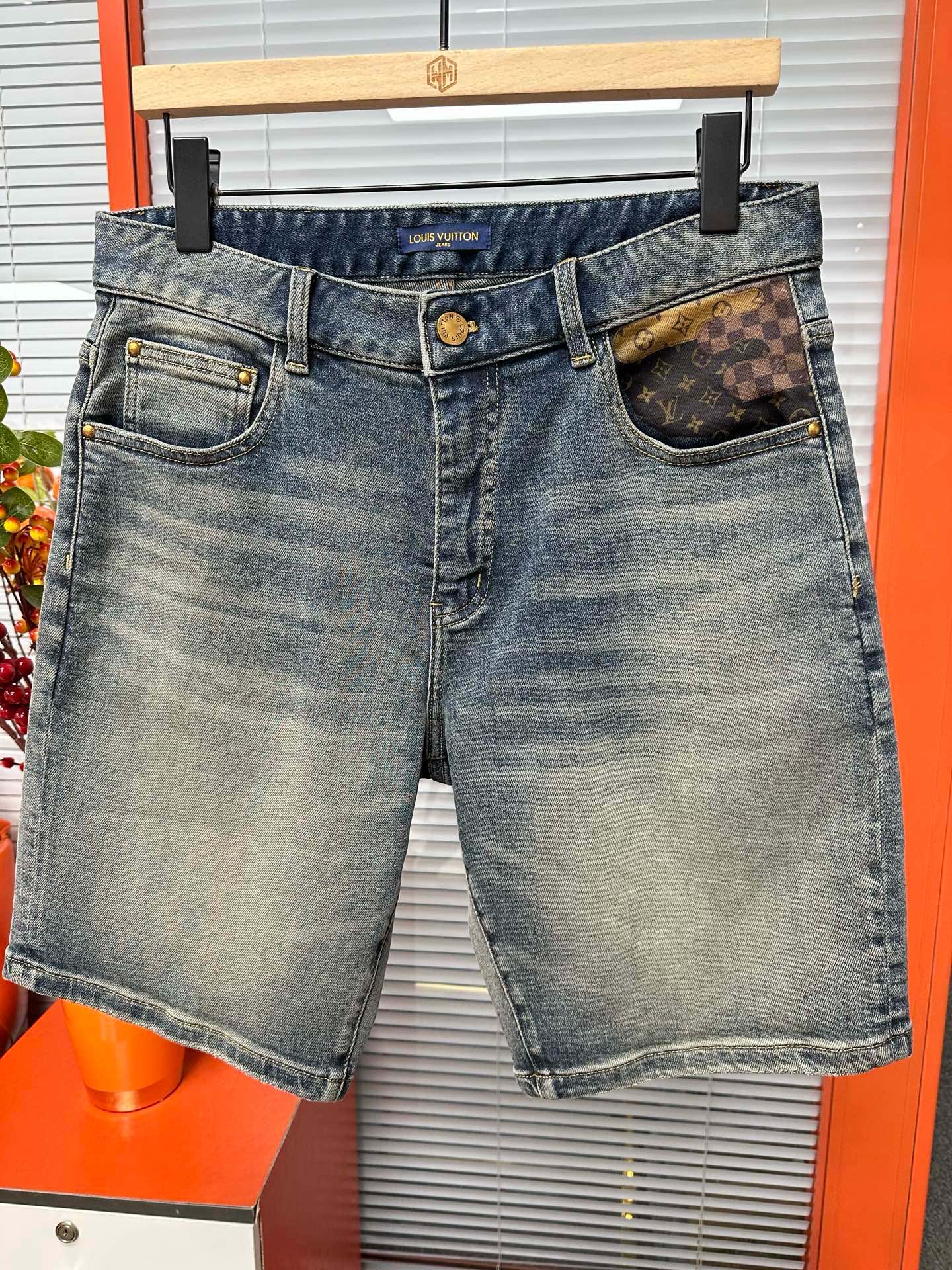 Cheap Louis Vuitton Jeans for Men in 212886, $65 USD- [IB212886] - Replica Louis Vuitton Short Jeans For Men