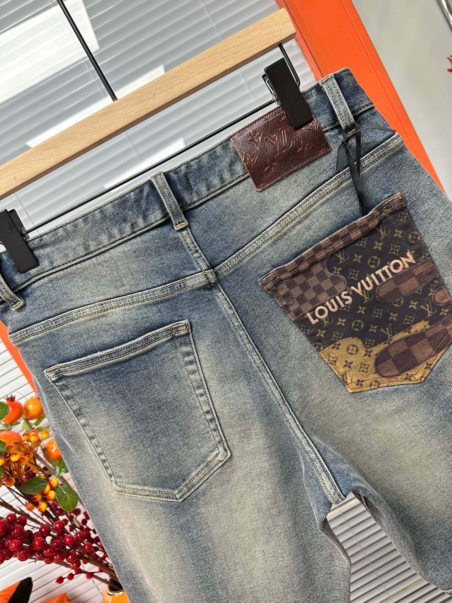 Cheap Louis Vuitton Jeans for Men in 212886, $65 USD- [IB212886] - Replica Louis Vuitton Short Jeans For Men