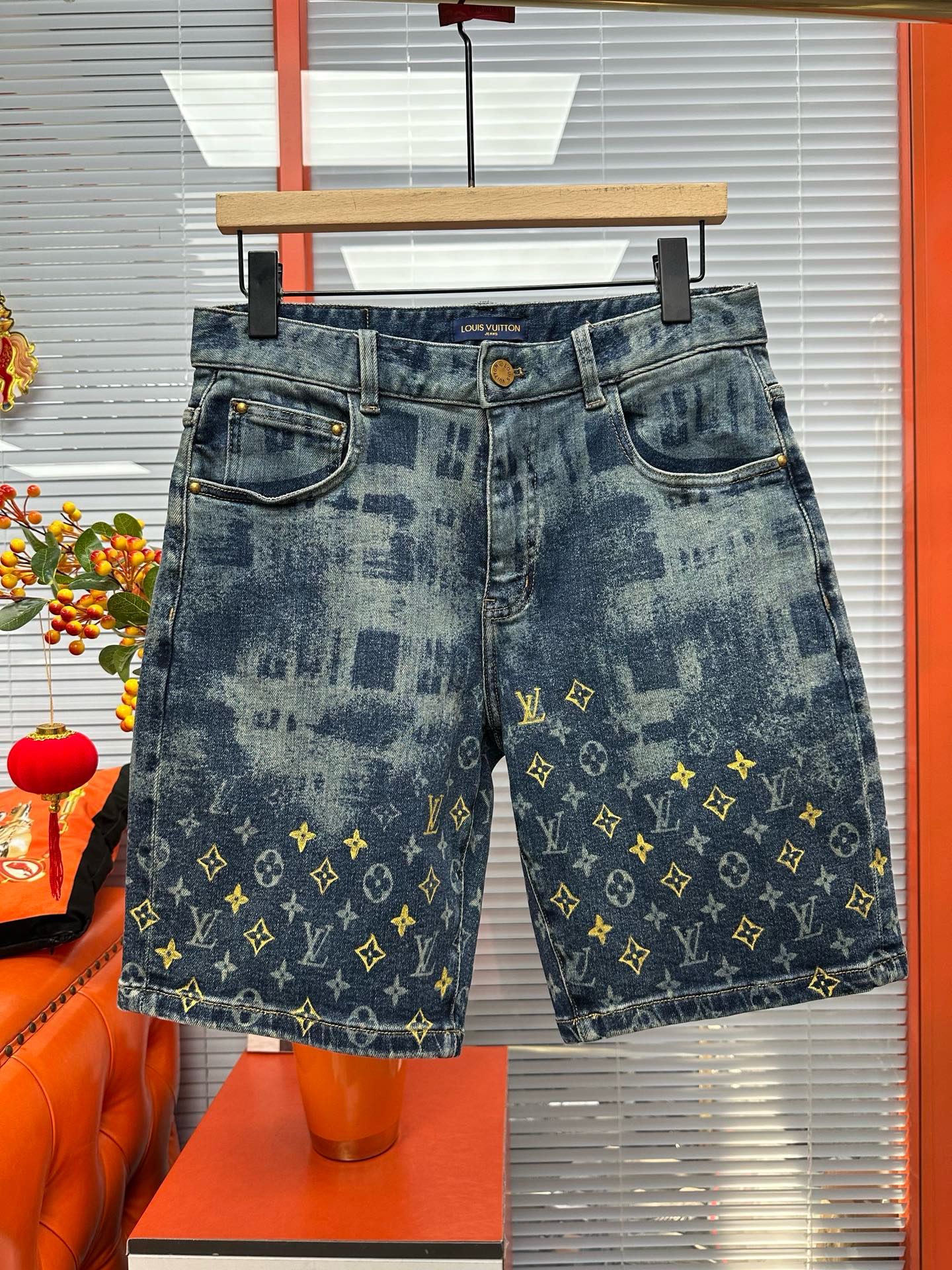 Cheap Louis Vuitton Jeans for Men in 212889, $75 USD- [IB212889] - Replica Louis Vuitton Short Jeans For Men