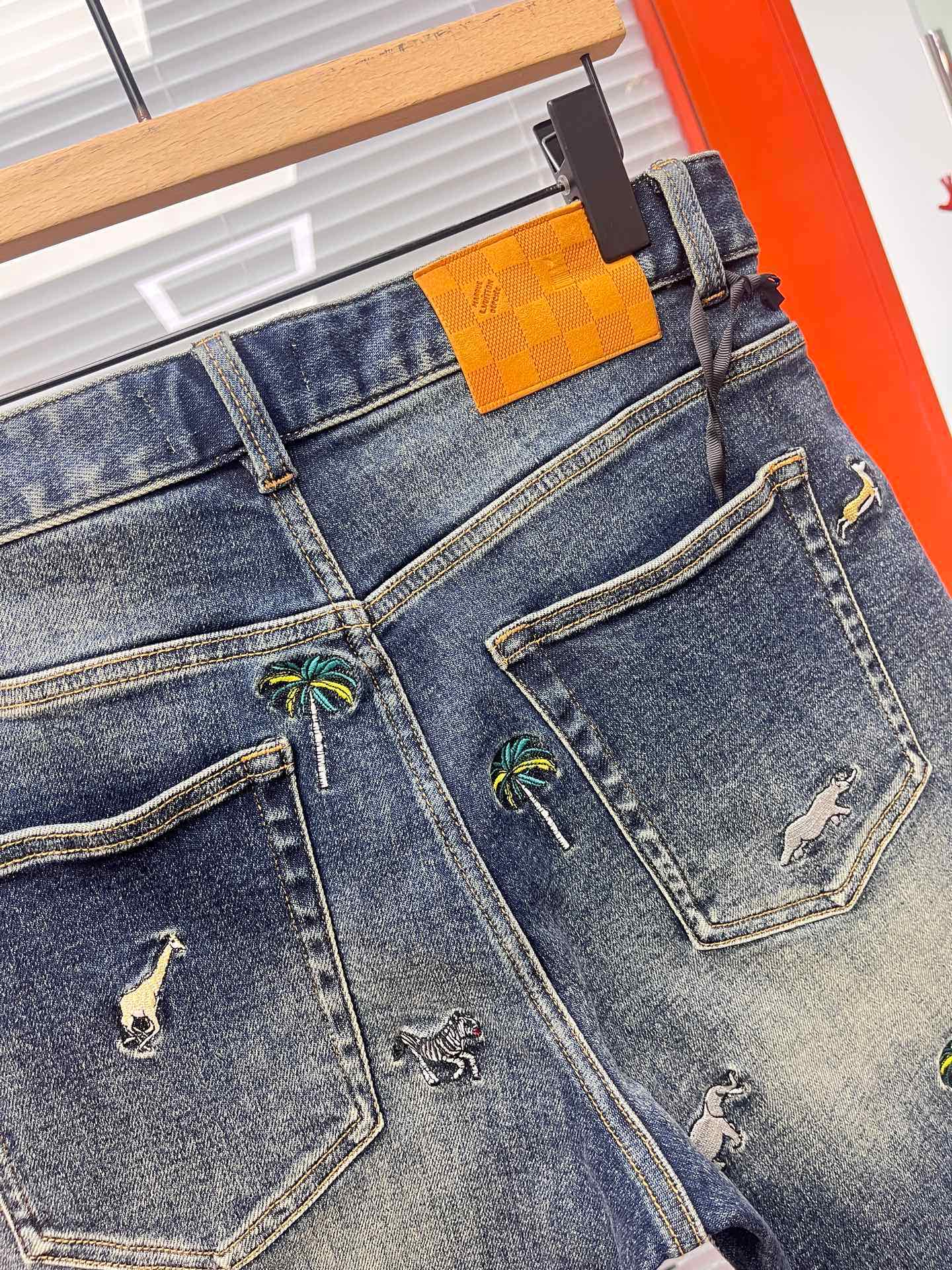 Cheap Louis Vuitton Jeans for Men in 212890, $75 USD- [IB212890] - Replica Louis Vuitton Short Jeans For Men