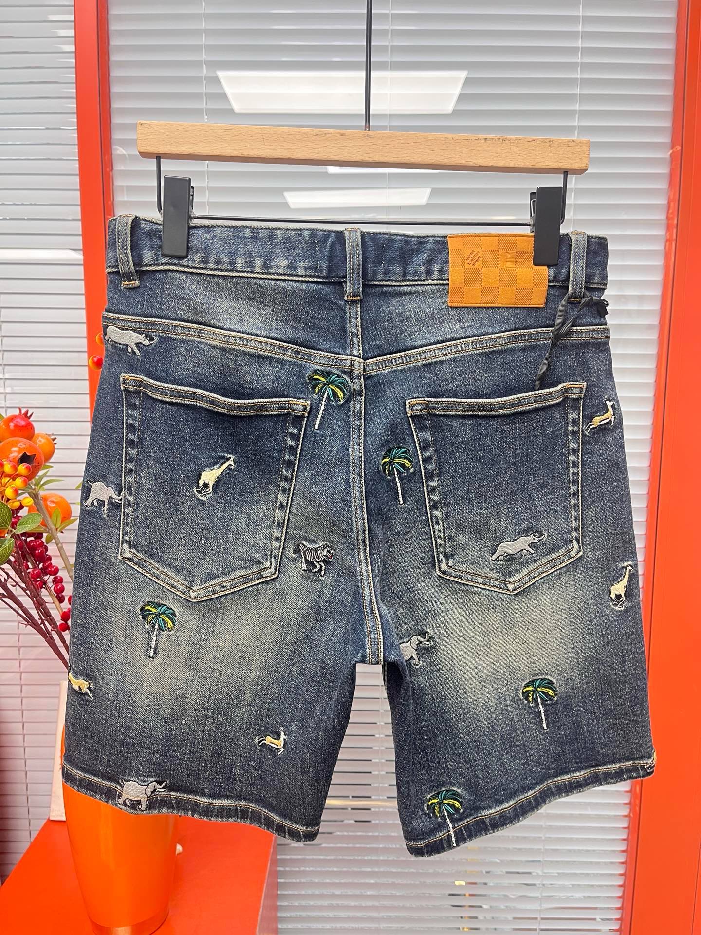 Cheap Louis Vuitton Jeans for Men in 212890, $75 USD- [IB212890] - Replica Louis Vuitton Short Jeans For Men