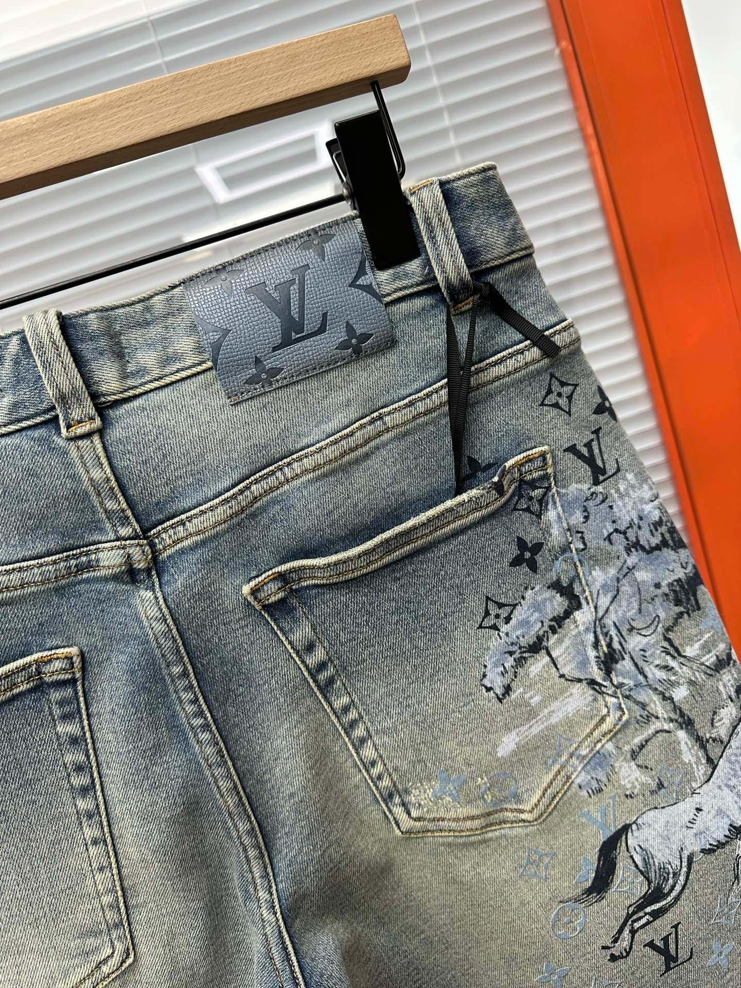 Cheap Louis Vuitton Jeans for Men in 212891, $75 USD- [IB212891] - Replica Louis Vuitton Short Jeans For Men