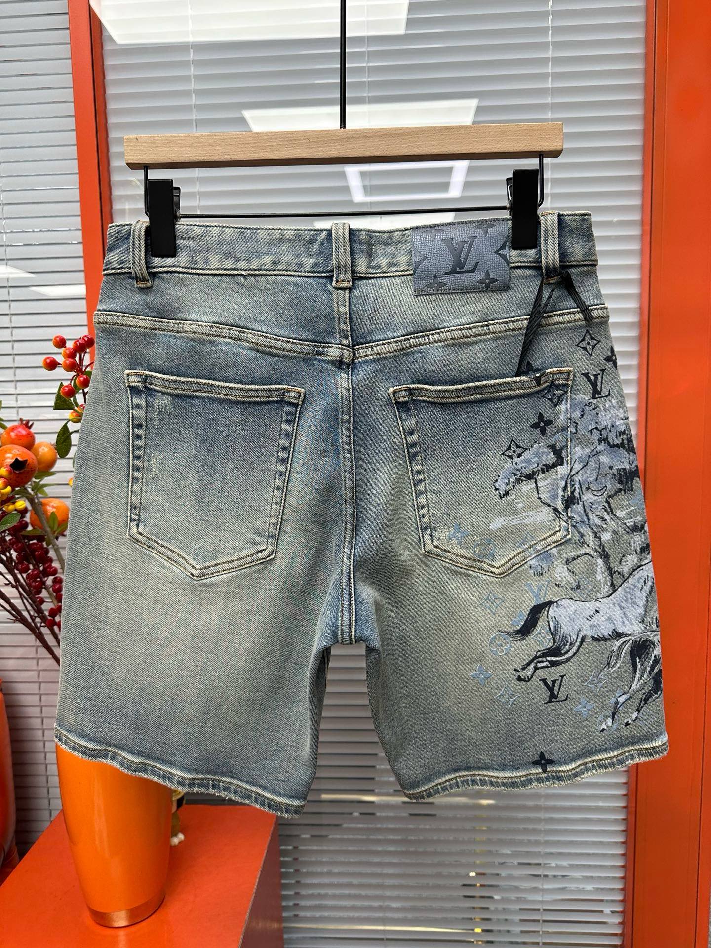 Cheap Louis Vuitton Jeans for Men in 212891, $75 USD- [IB212891] - Replica Louis Vuitton Short Jeans For Men