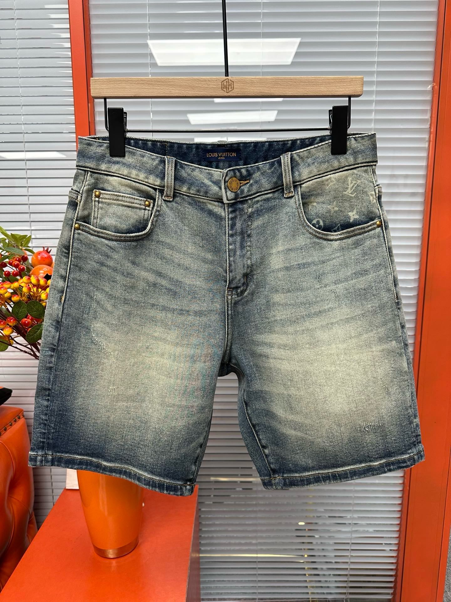 Cheap Louis Vuitton Jeans for Men in 212892, $75 USD- [IB212892] - Replica Louis Vuitton Short Jeans For Men