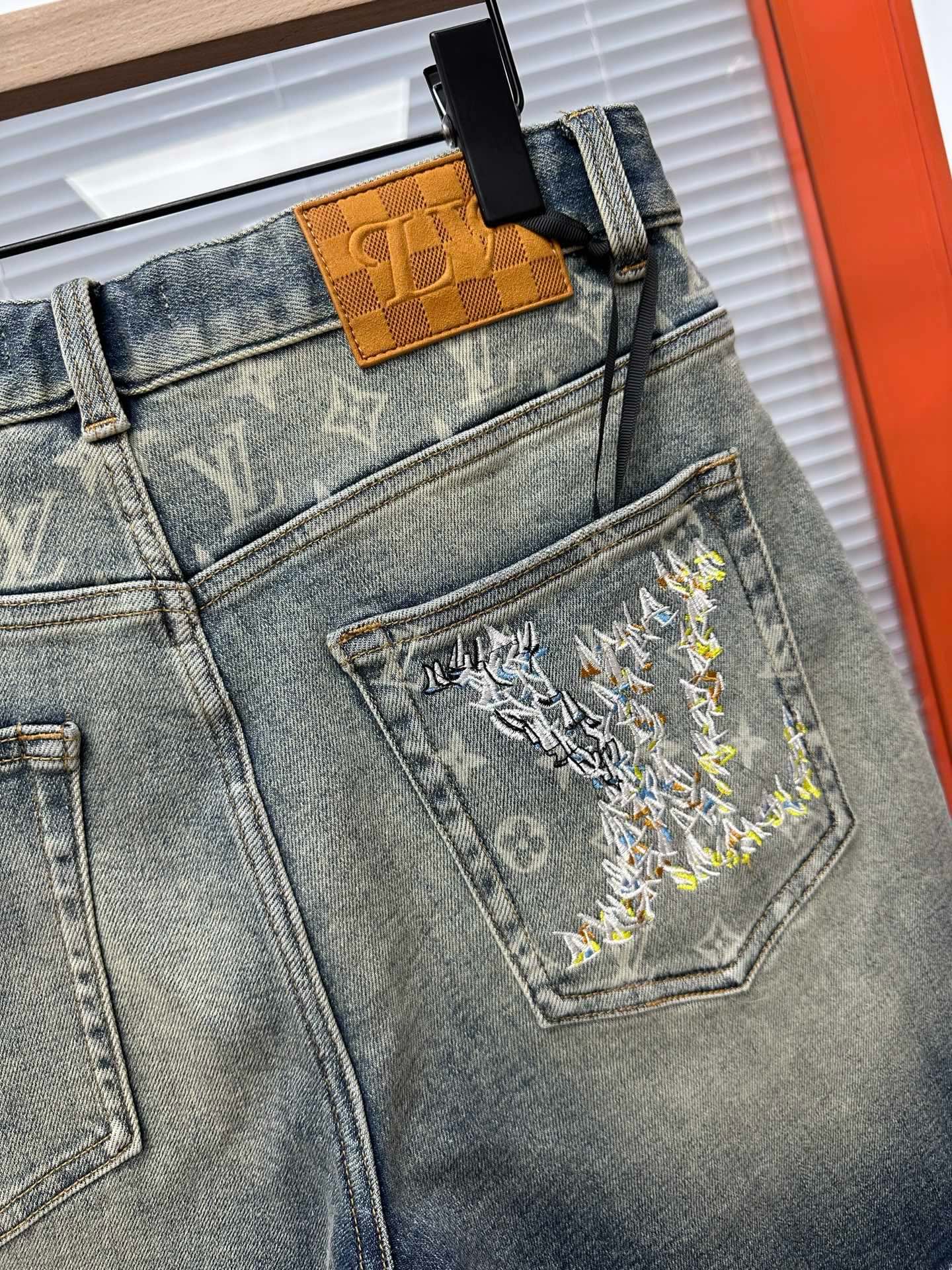 Cheap Louis Vuitton Jeans for Men in 212892, $75 USD- [IB212892] - Replica Louis Vuitton Short Jeans For Men