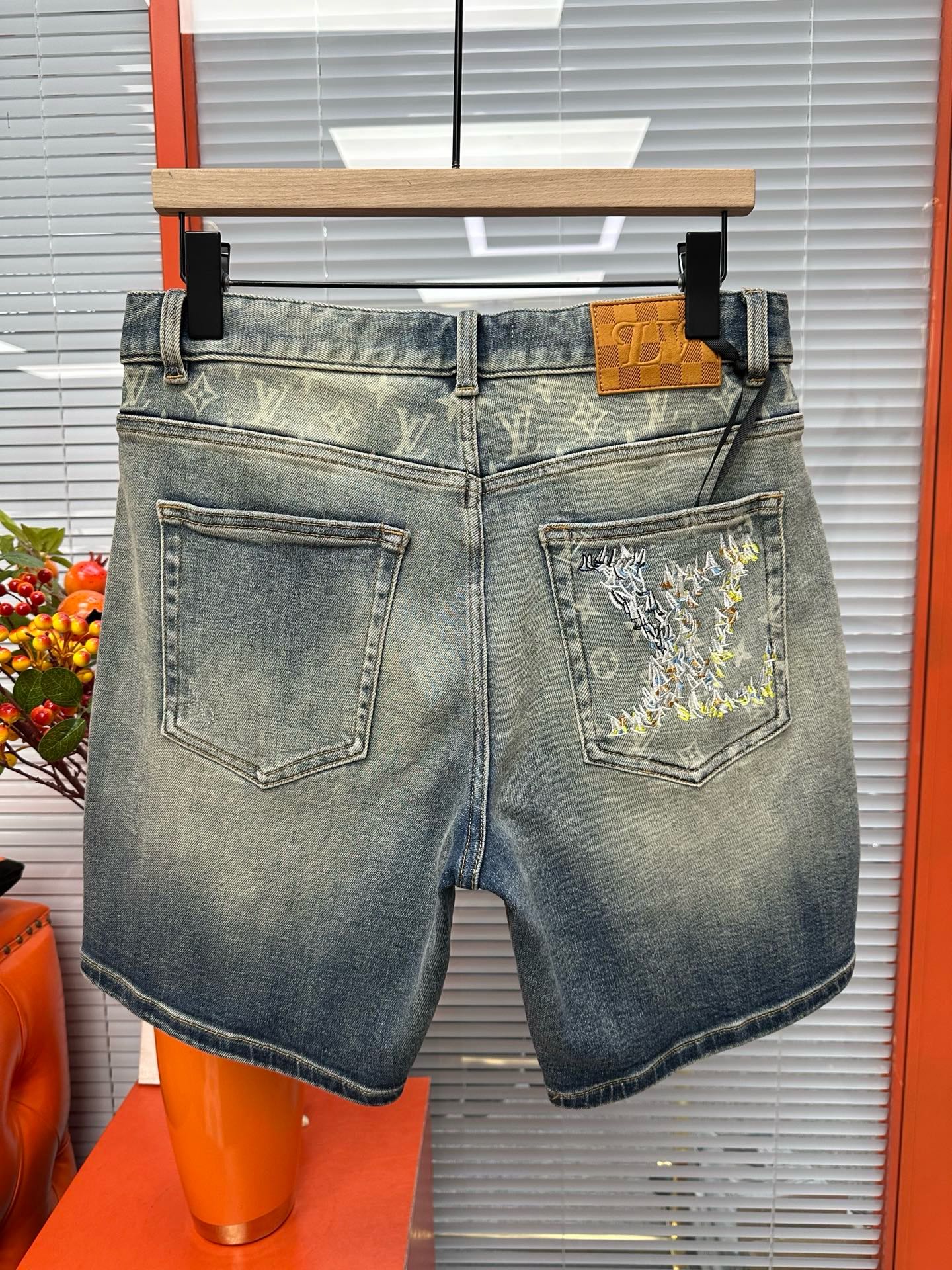 Cheap Louis Vuitton Jeans for Men in 212892, $75 USD- [IB212892] - Replica Louis Vuitton Short Jeans For Men
