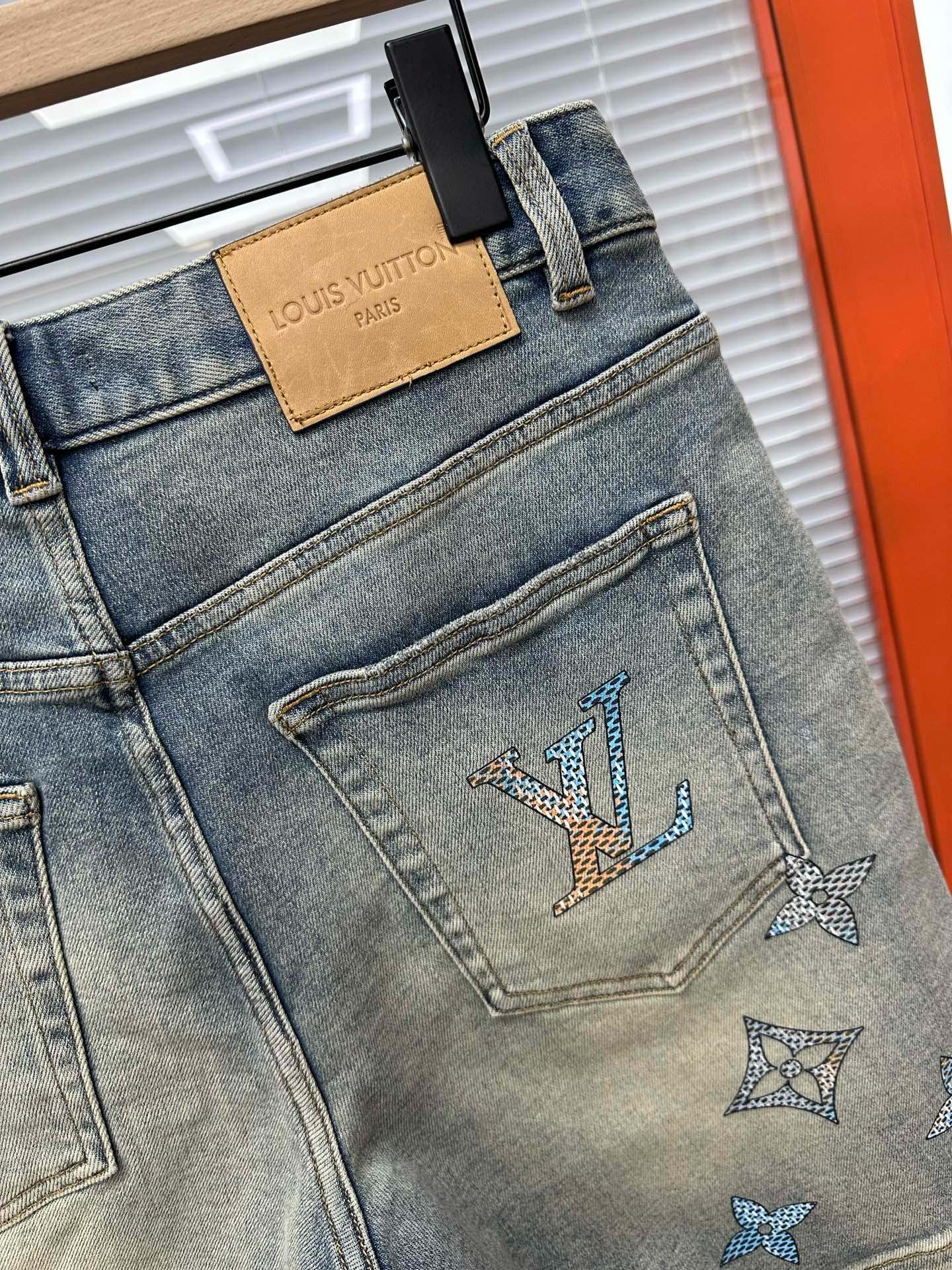 Cheap Louis Vuitton Jeans for Men in 212893, $75 USD- [IB212893] - Replica Louis Vuitton Short Jeans For Men