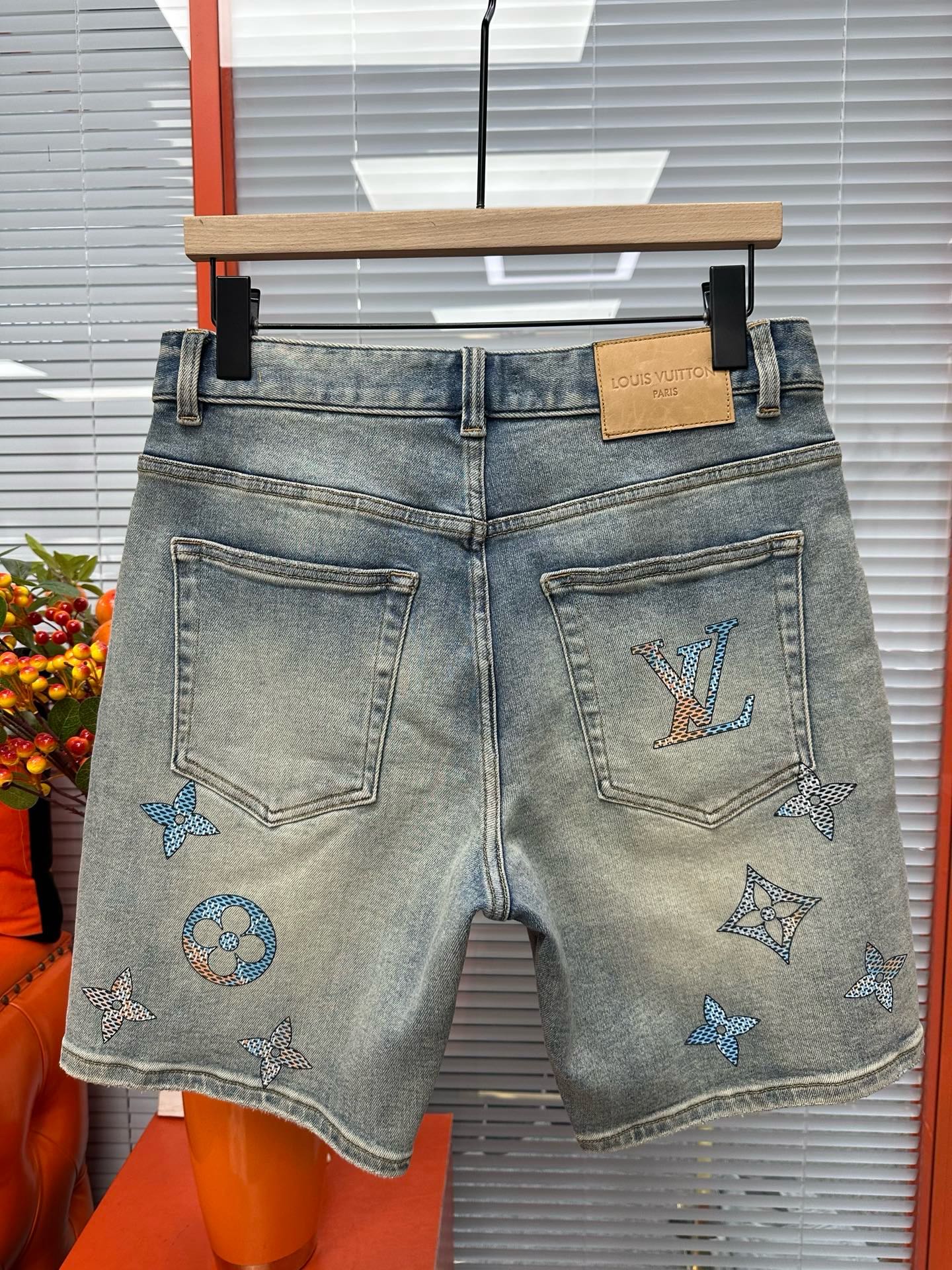 Cheap Louis Vuitton Jeans for Men in 212893, $75 USD- [IB212893] - Replica Louis Vuitton Short Jeans For Men
