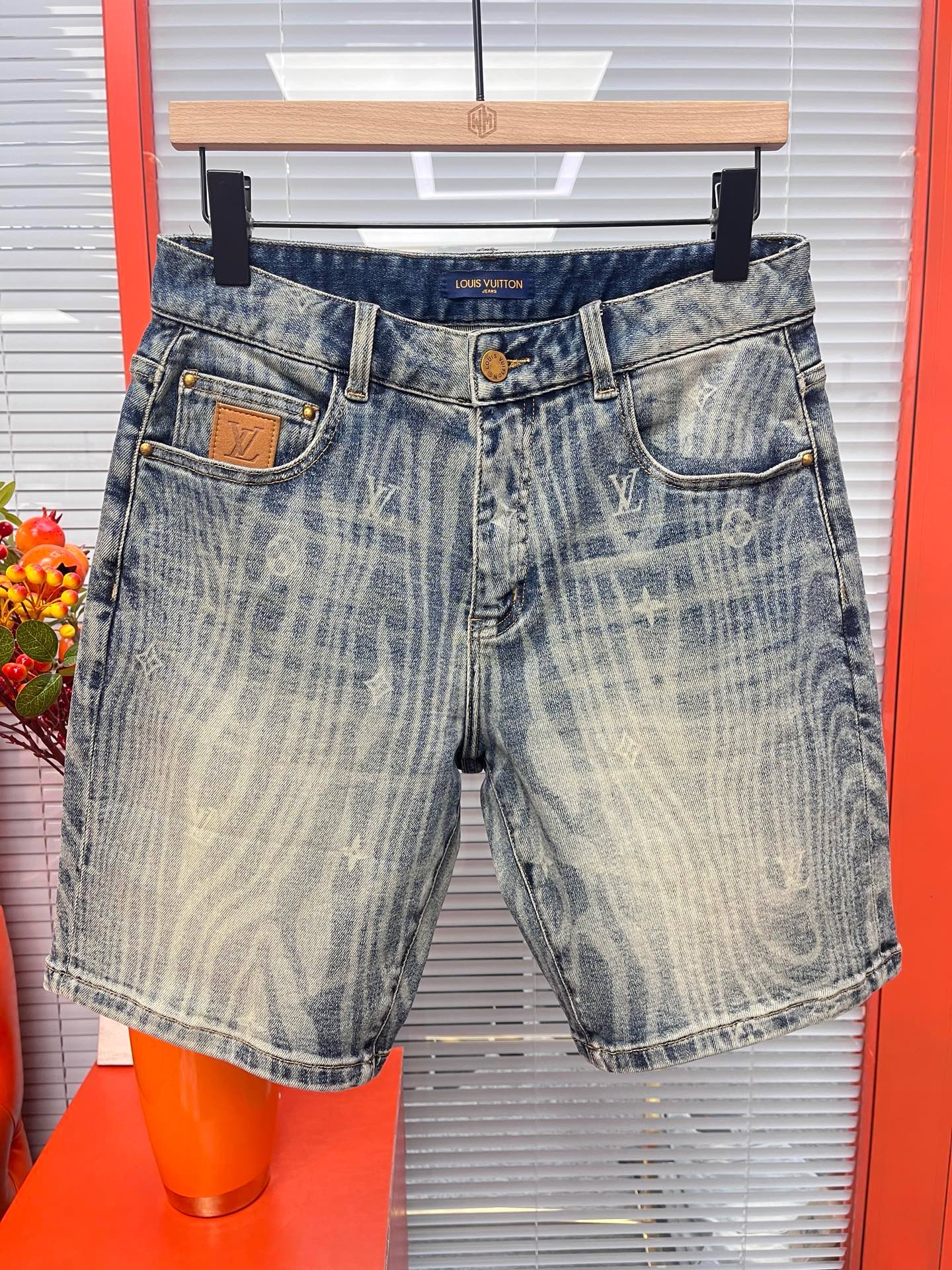 Cheap Louis Vuitton Jeans for Men in 212894, $75 USD- [IB212894] - Replica Louis Vuitton Short Jeans For Men