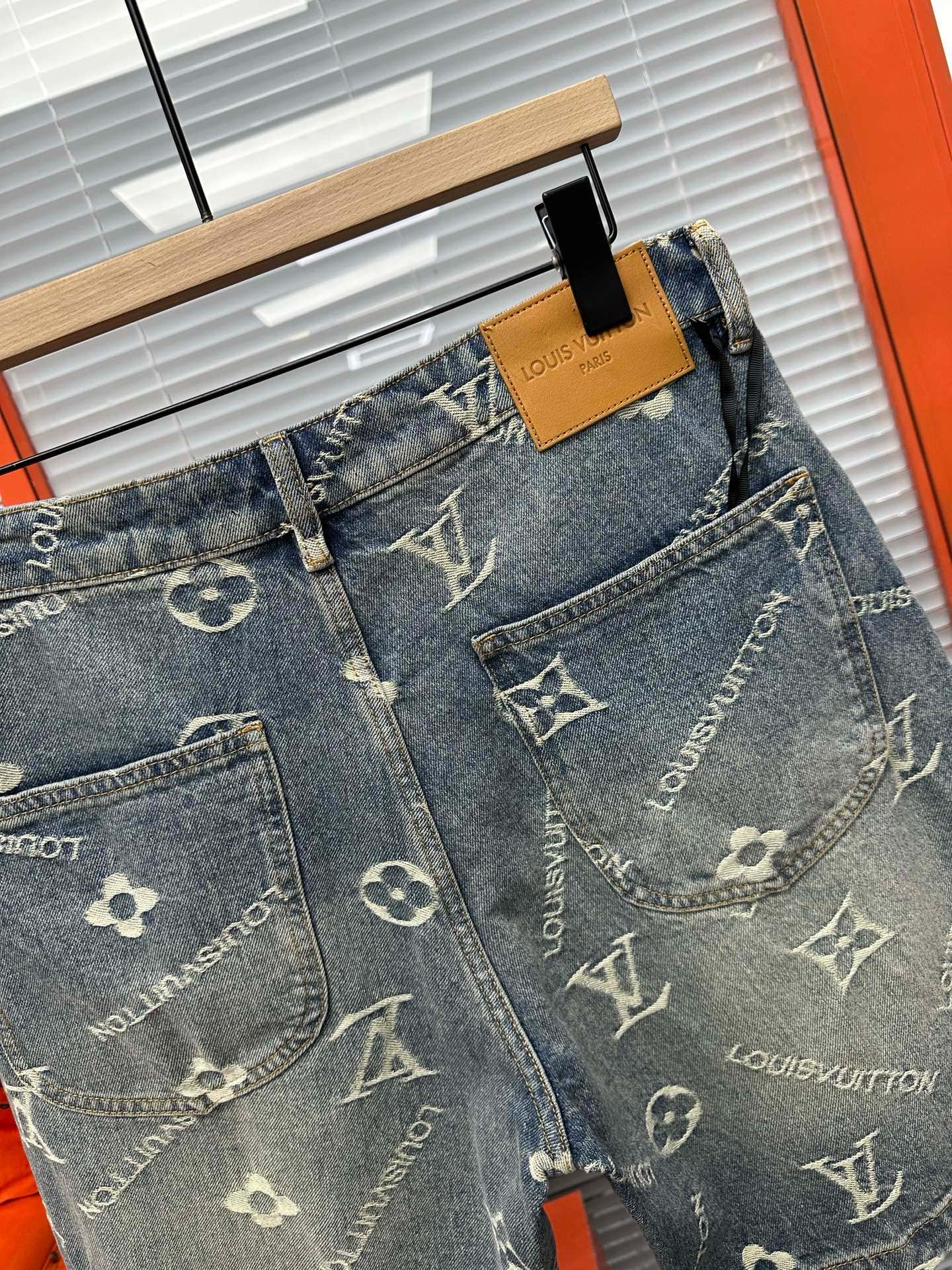 Cheap Louis Vuitton Jeans for Men in 212895, $75 USD- [IB212895] - Replica Louis Vuitton Short Jeans For Men