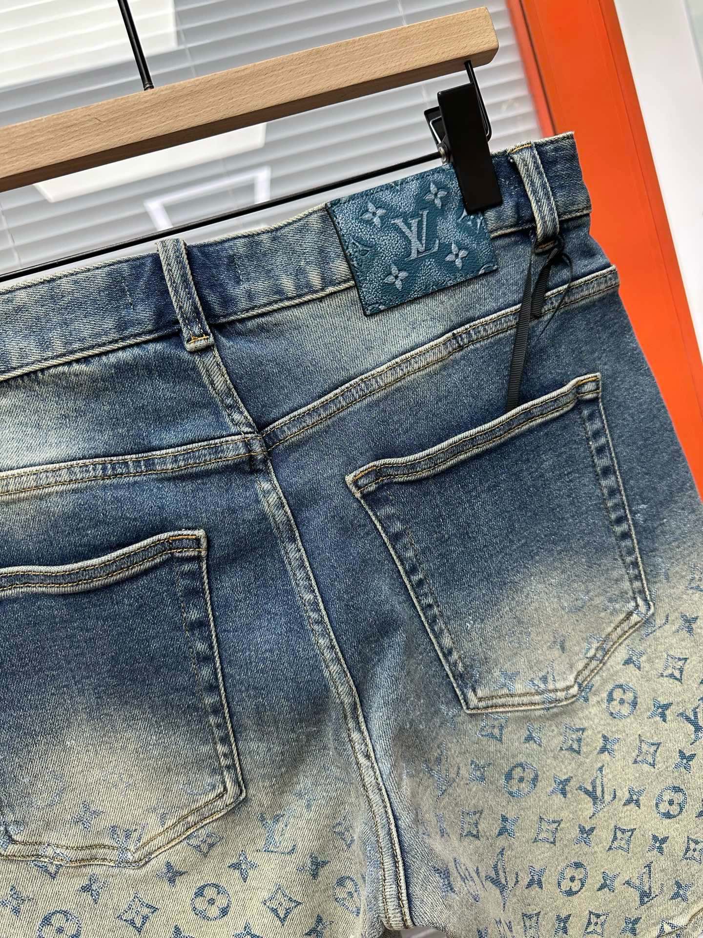 Cheap Louis Vuitton Jeans for Men in 212896, $75 USD- [IB212896] - Replica Louis Vuitton Short Jeans For Men