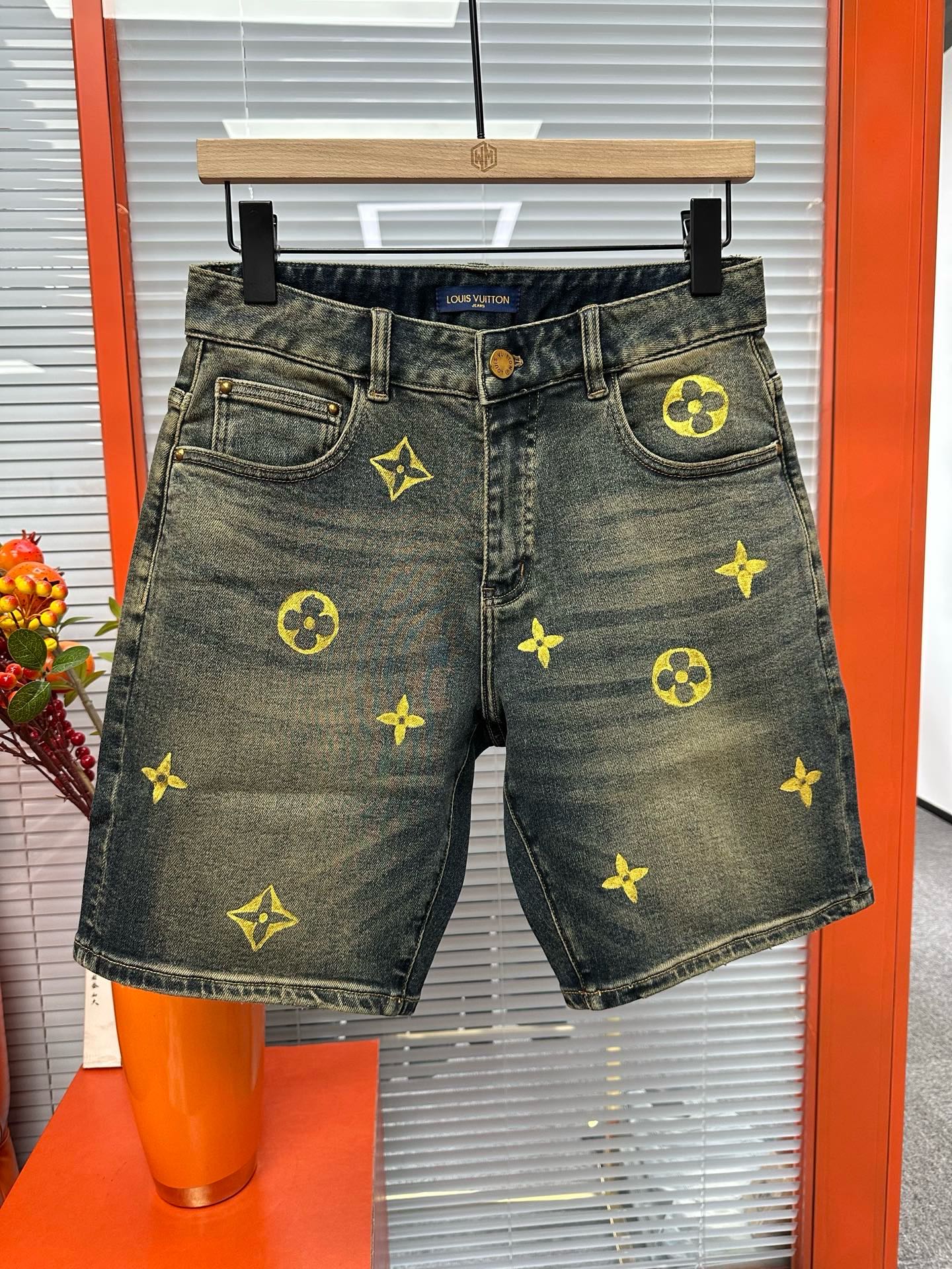 Cheap Louis Vuitton Jeans for Men in 212897, $75 USD- [IB212897] - Replica Louis Vuitton Short Jeans For Men
