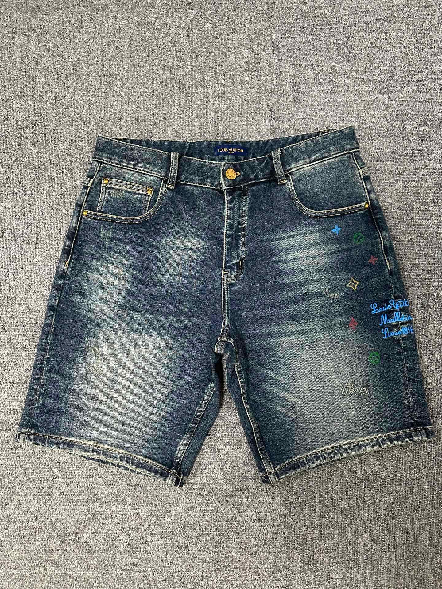 Cheap Louis Vuitton Jeans for Men in 212899, $75 USD- [IB212899] - Replica Louis Vuitton Short Jeans For Men