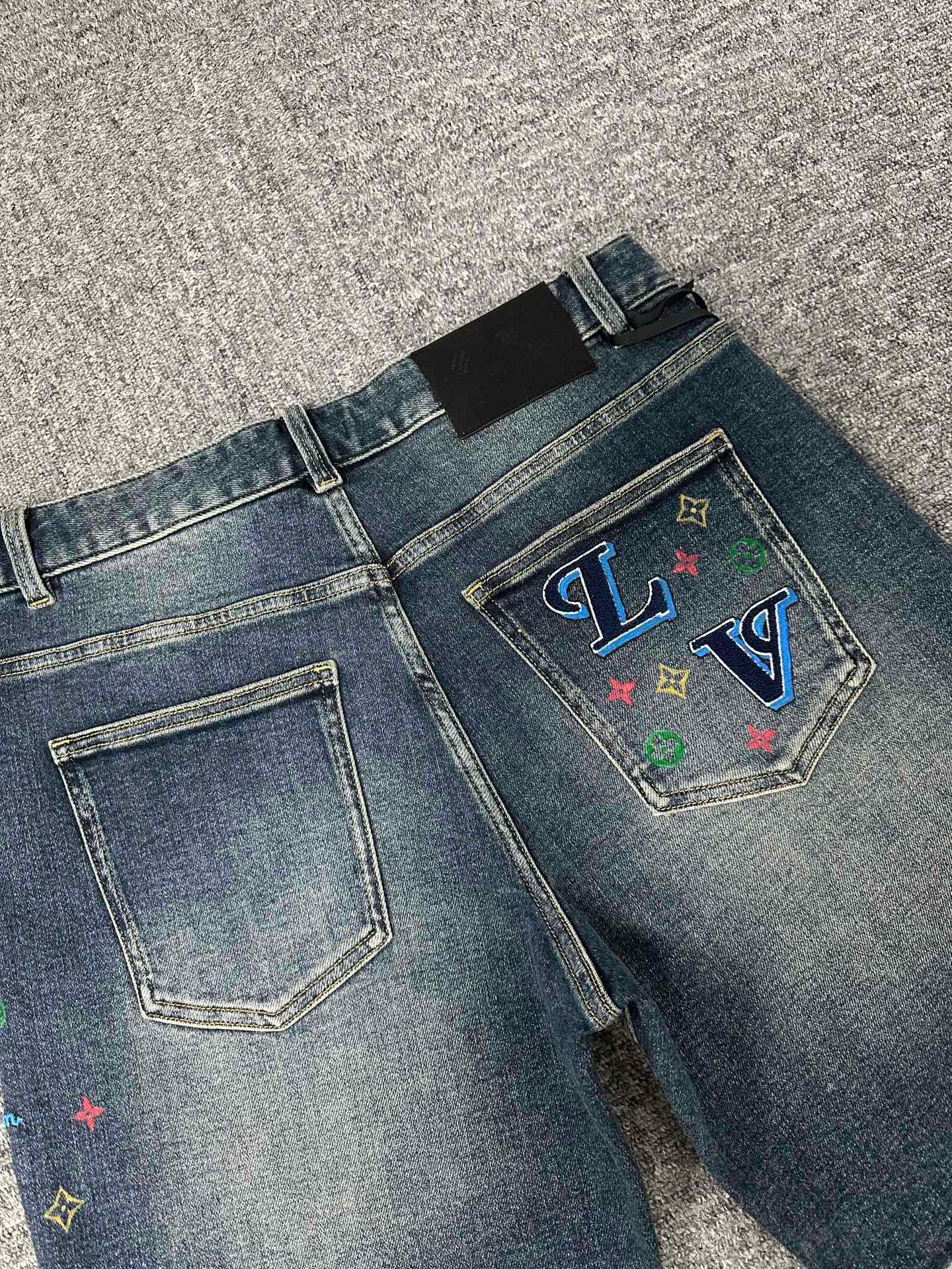 Cheap Louis Vuitton Jeans for Men in 212899, $75 USD- [IB212899] - Replica Louis Vuitton Short Jeans For Men