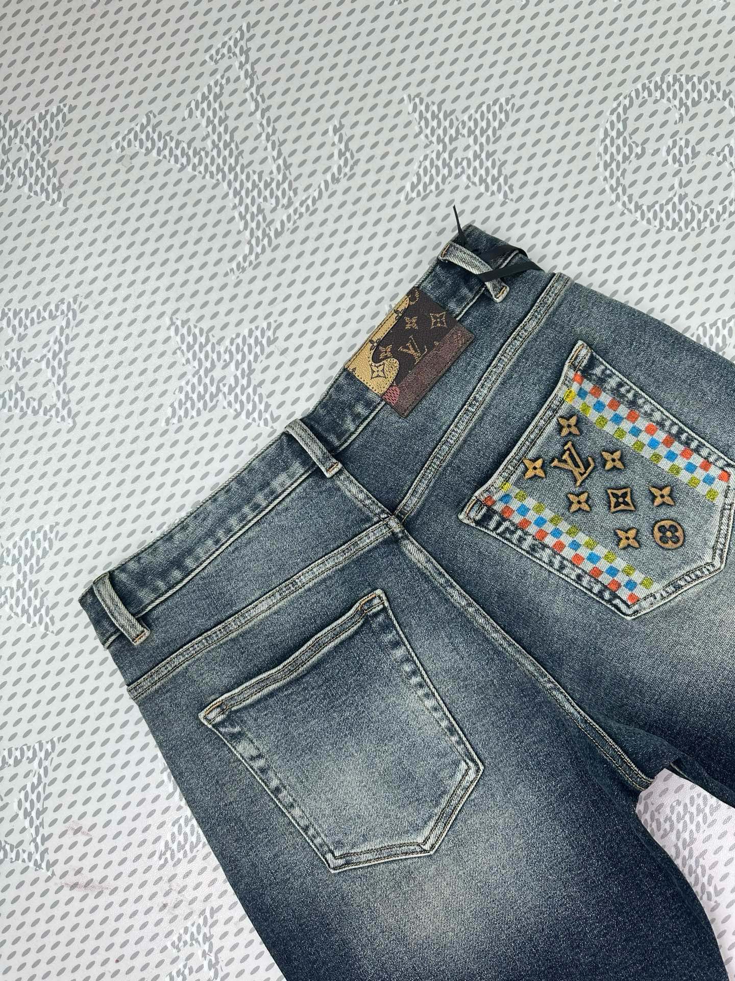 Cheap Louis Vuitton Jeans for Men in 212901, $75 USD- [IB212901] - Replica Louis Vuitton Short Jeans For Men