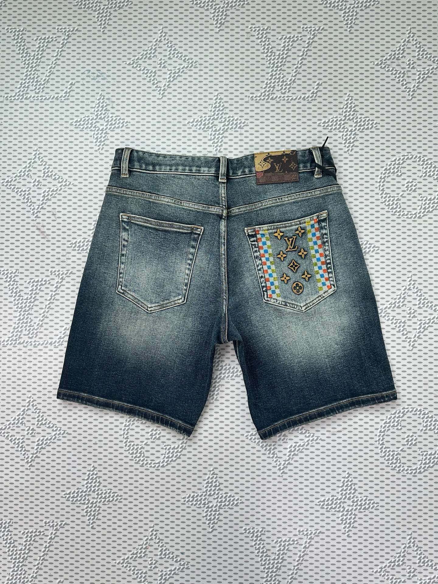 Cheap Louis Vuitton Jeans for Men in 212901, $75 USD- [IB212901] - Replica Louis Vuitton Short Jeans For Men