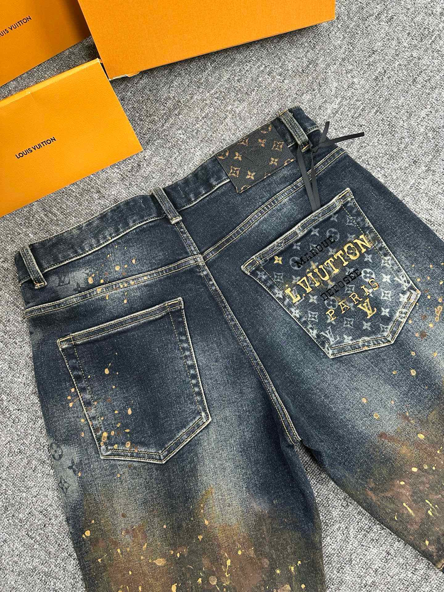 Cheap Louis Vuitton Jeans for Men in 212902, $75 USD- [IB212902] - Replica Louis Vuitton Short Jeans For Men
