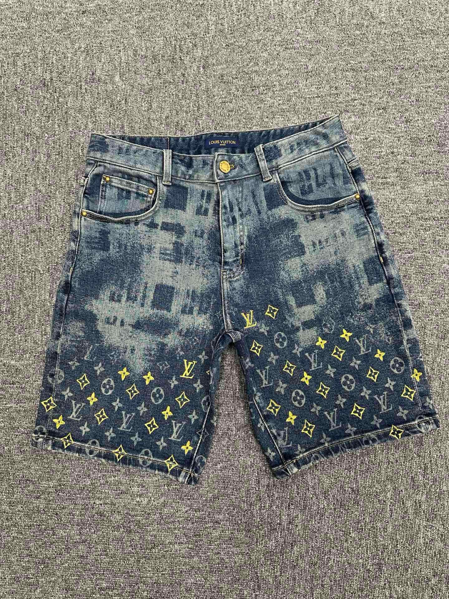 Cheap Louis Vuitton Jeans for Men in 212903, $75 USD- [IB212903] - Replica Louis Vuitton Short Jeans For Men