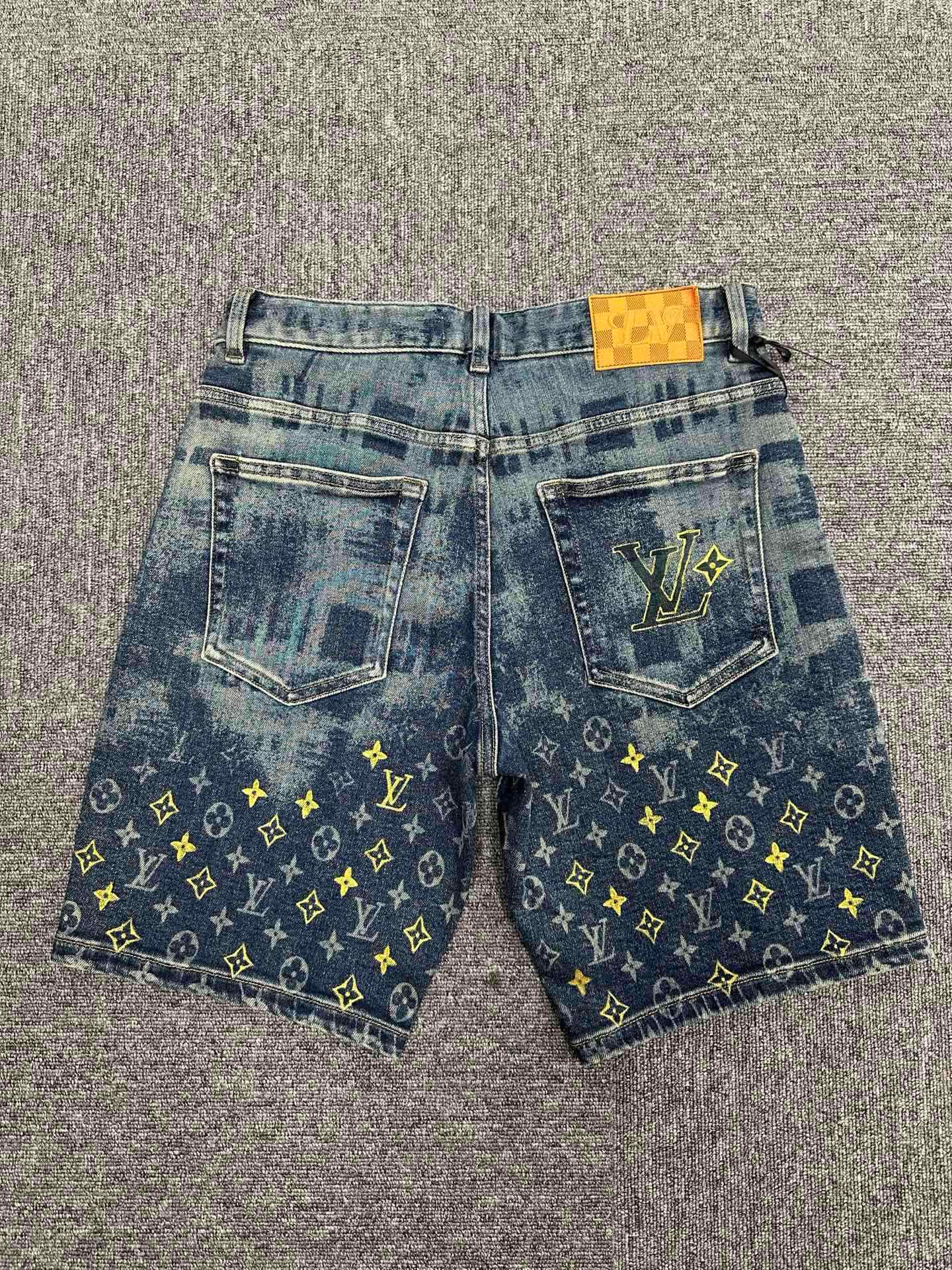 Cheap Louis Vuitton Jeans for Men in 212903, $75 USD- [IB212903] - Replica Louis Vuitton Short Jeans For Men