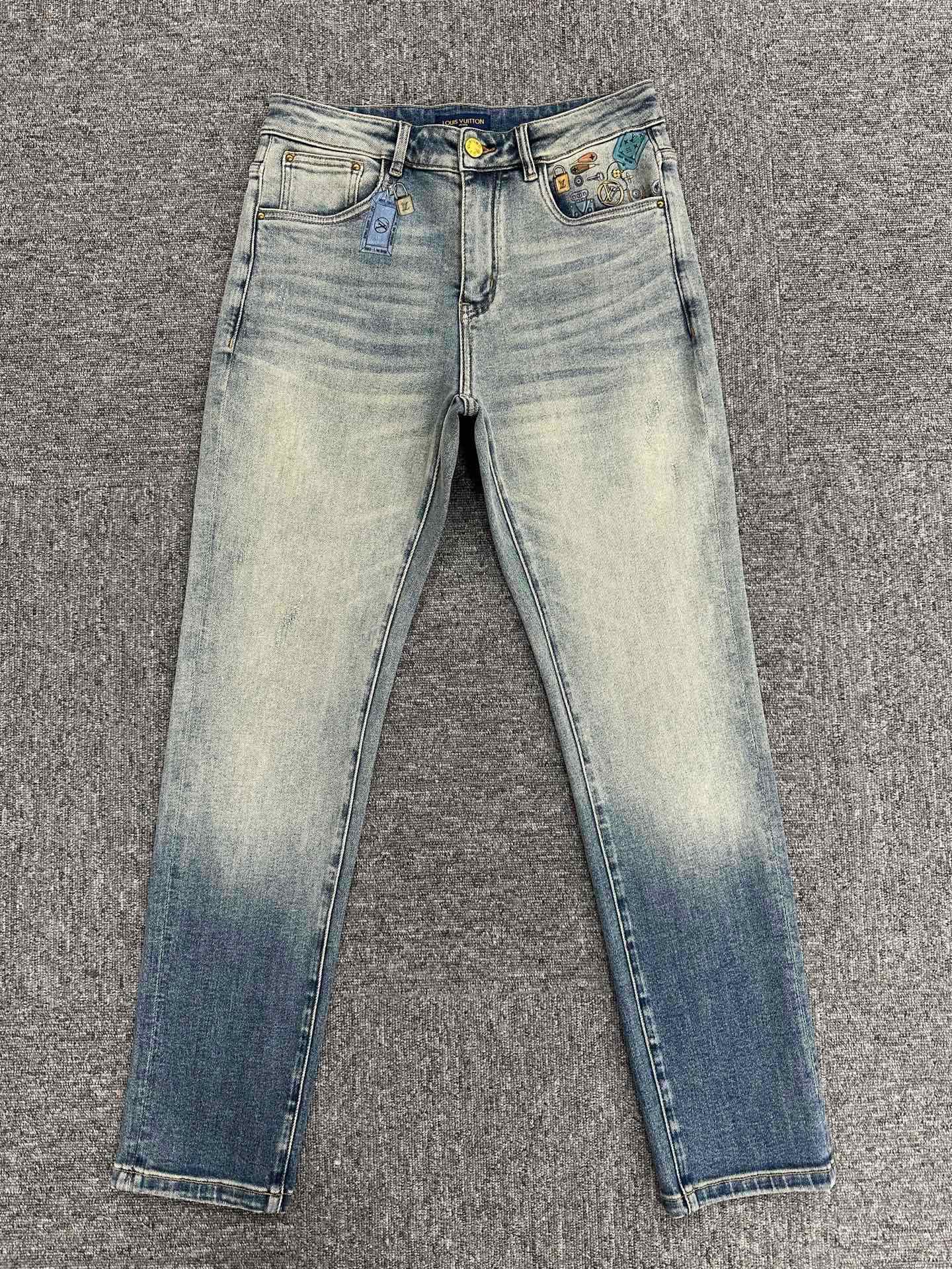 Cheap Louis Vuitton Jeans for Men in 212915, $95 USD- [IB212915] - Replica Louis Vuitton Jeans for Men