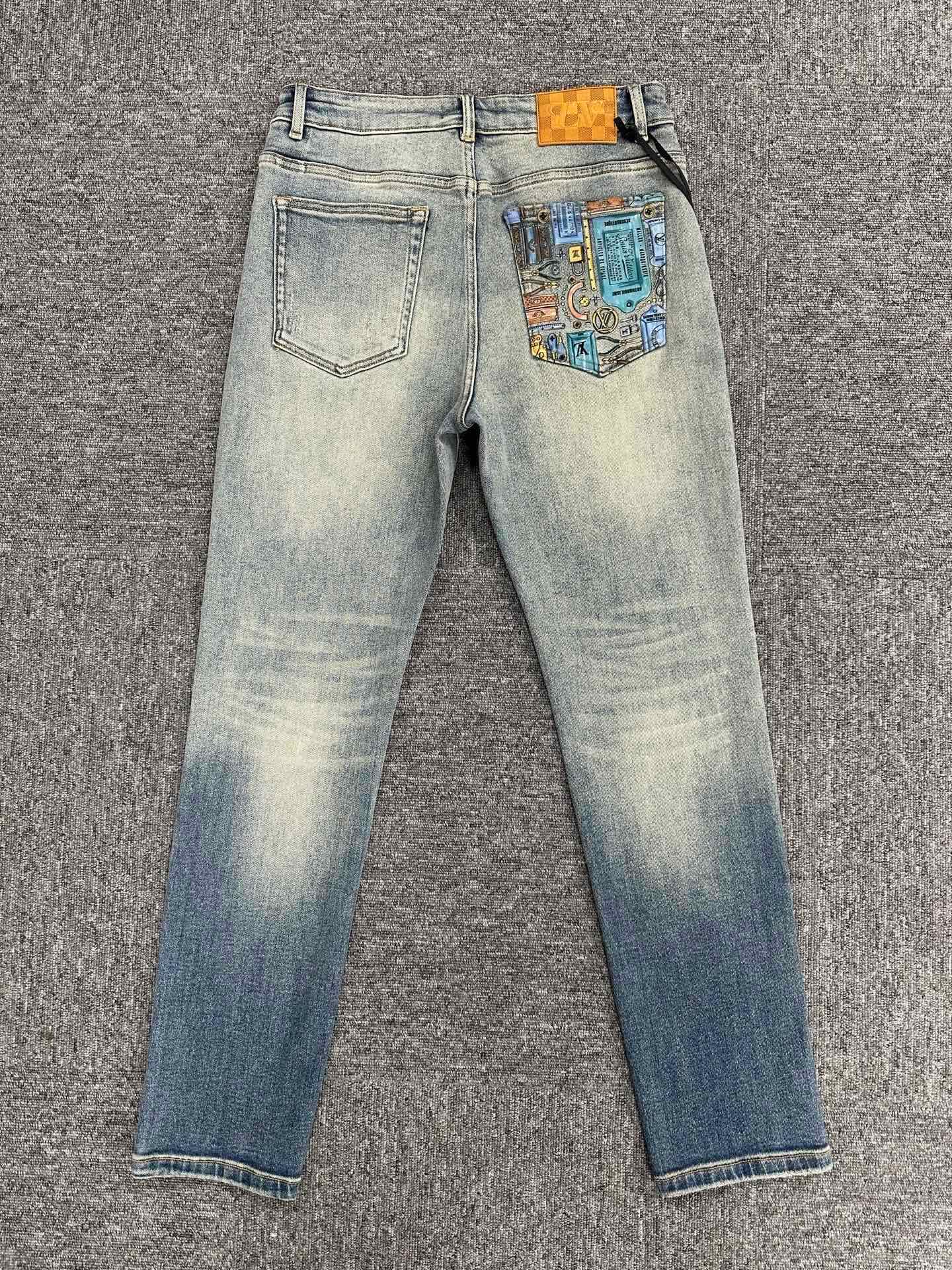 Cheap Louis Vuitton Jeans for Men in 212915, $95 USD- [IB212915] - Replica Louis Vuitton Jeans for Men
