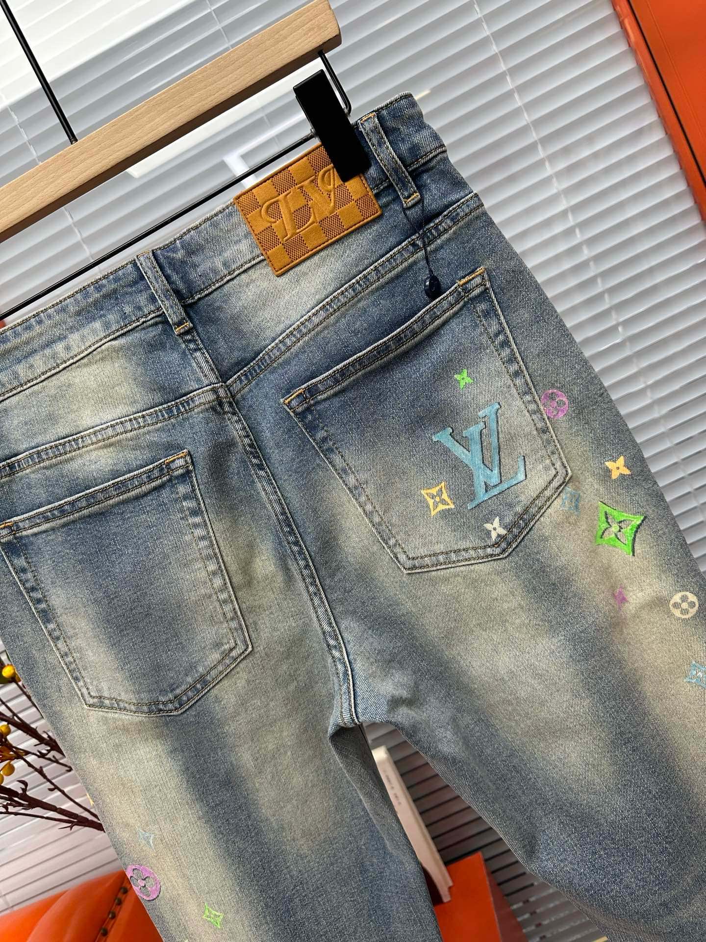 Cheap Louis Vuitton Jeans for Men in 212922, $95 USD- [IB212922] - Replica Louis Vuitton Jeans for Men