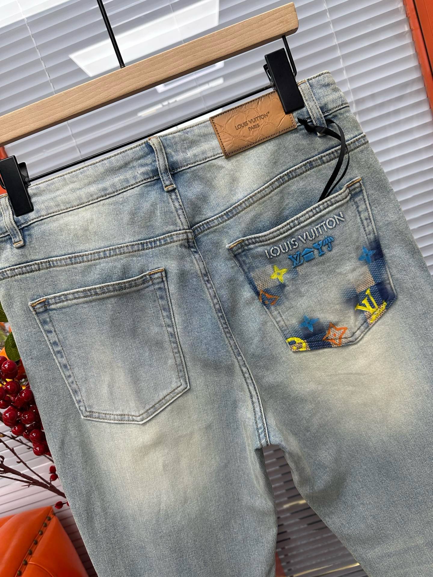 Cheap Louis Vuitton Jeans for Men in 212923, $95 USD- [IB212923] - Replica Louis Vuitton Jeans for Men