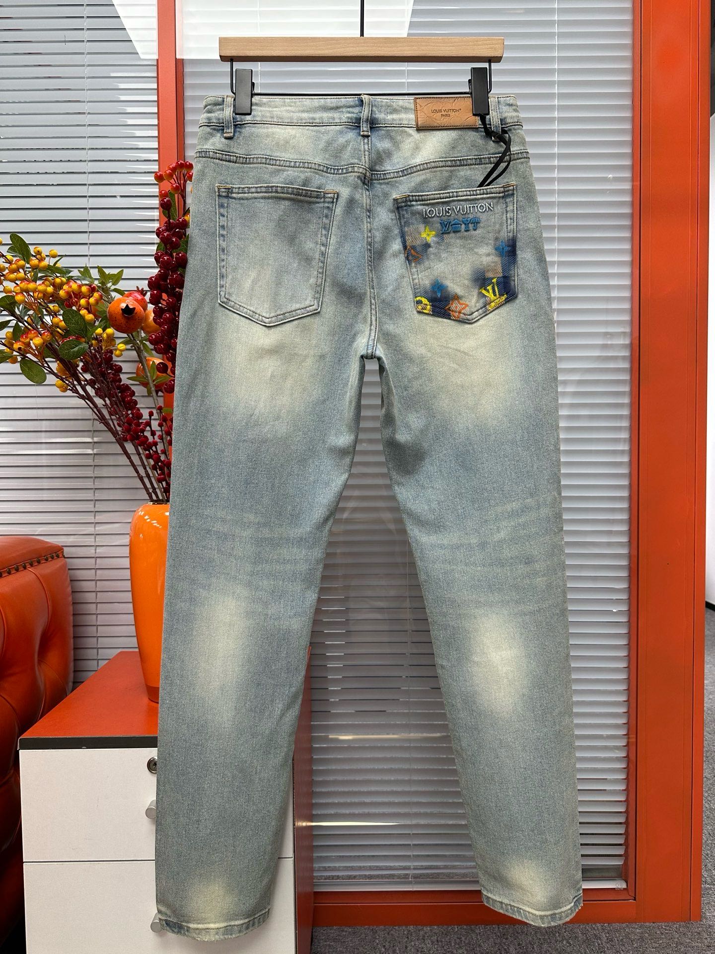 Cheap Louis Vuitton Jeans for Men in 212923, $95 USD- [IB212923] - Replica Louis Vuitton Jeans for Men