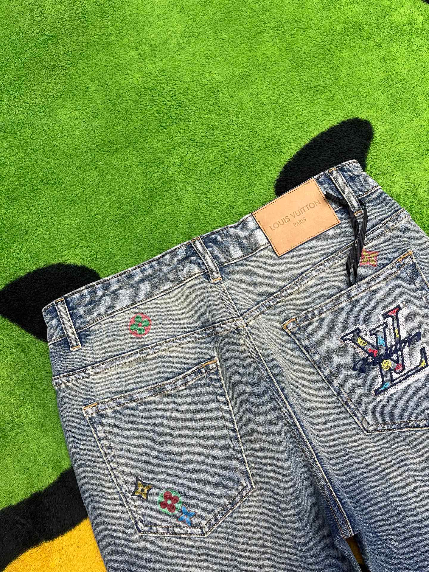 Cheap Louis Vuitton Jeans for Men in 212924, $95 USD- [IB212924] - Replica Louis Vuitton Jeans for Men