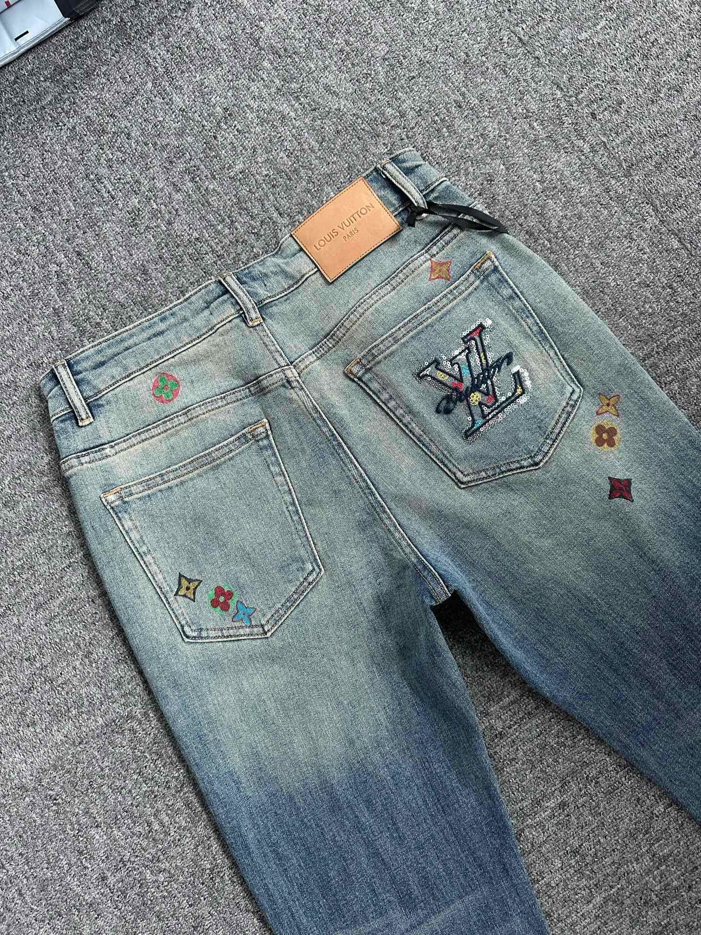 Cheap Louis Vuitton Jeans for Men in 212925, $95 USD- [IB212925] - Replica Louis Vuitton Jeans for Men