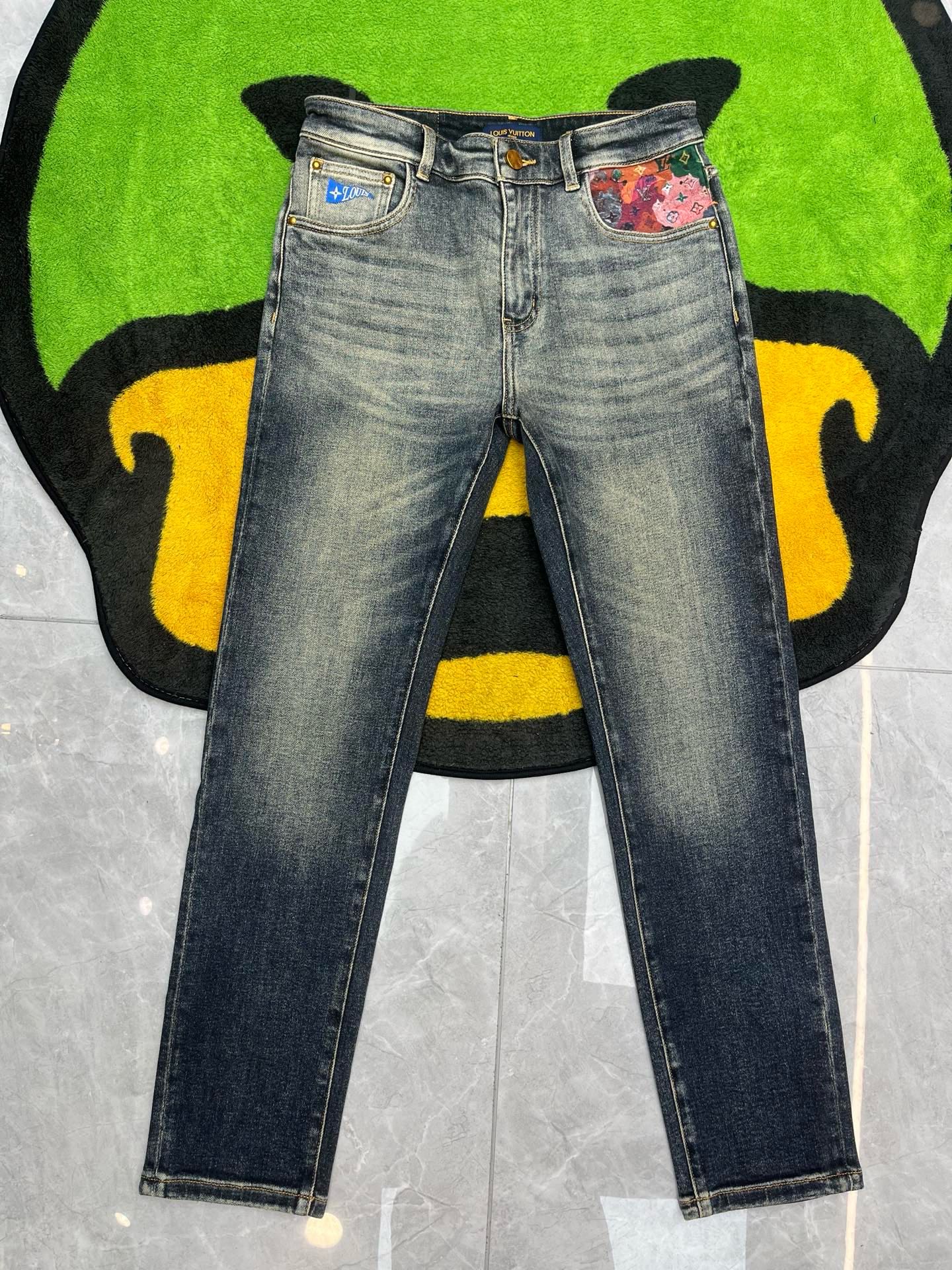 Cheap Louis Vuitton Jeans for Men in 212926, $95 USD- [IB212926] - Replica Louis Vuitton Jeans for Men