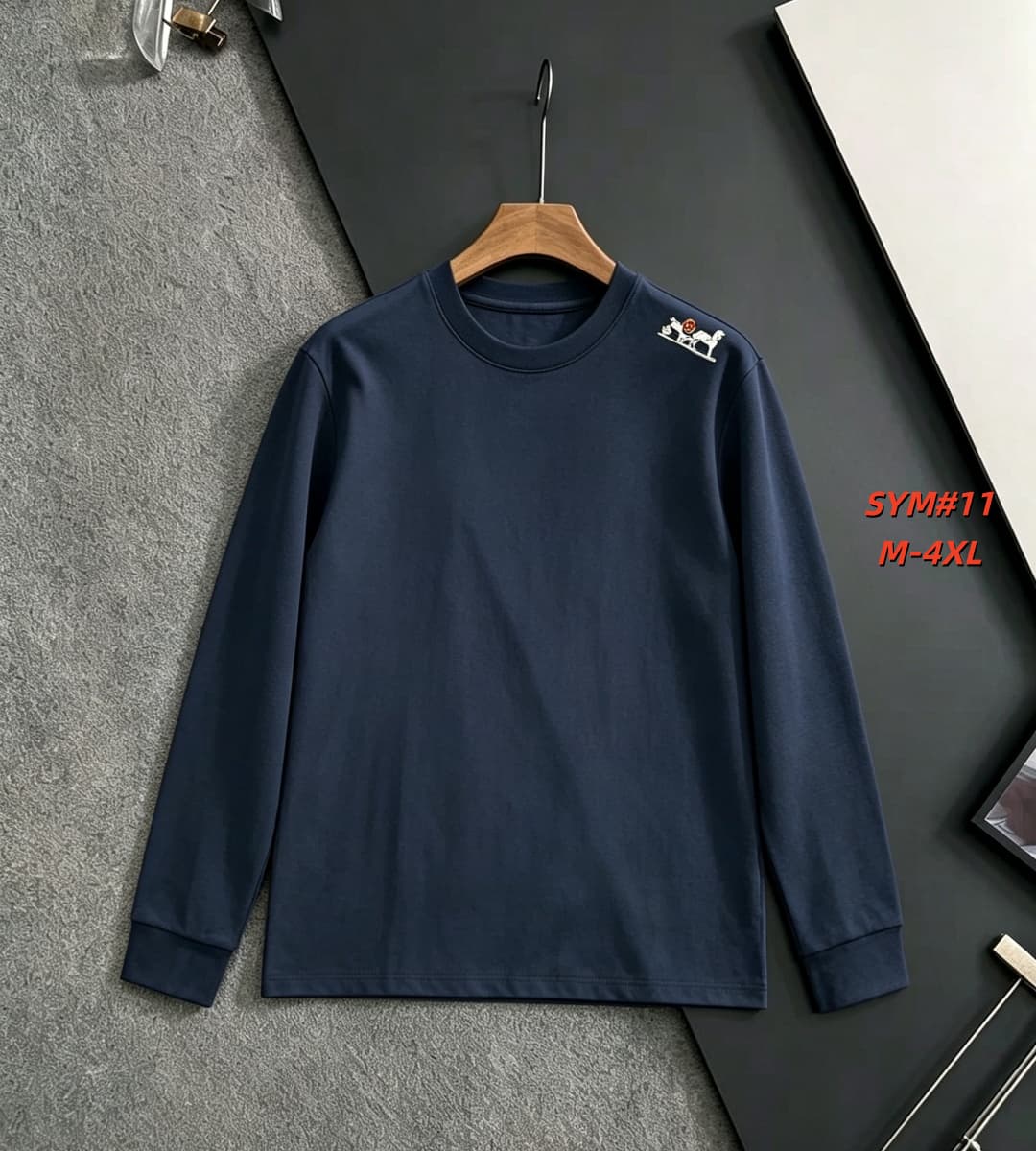 Cheap Hermes Long-Sleeved T-shirts for Men in 213301, $30 USD- [IB213301] - Replica Hermes Long-Sleeved T-shirts for Men