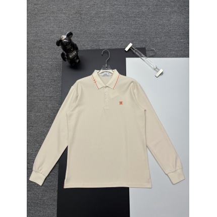 Hernes Long-Sleeved Polo T-Shirts for Men in 216198