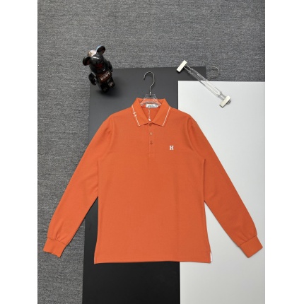 Hernes Long-Sleeved Polo T-Shirts for Men in 216200