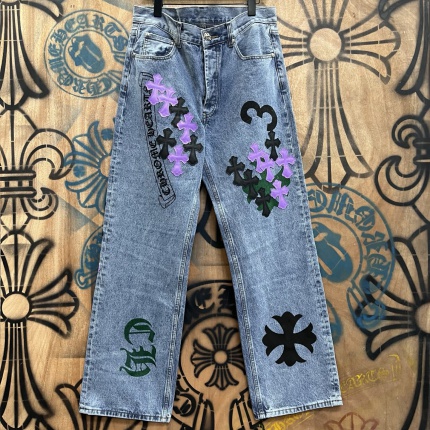 Cheap Chrome Hearts Jeans in 216309, $80 USD- [IB216309] - Replica Chrome Hearts Jeans
