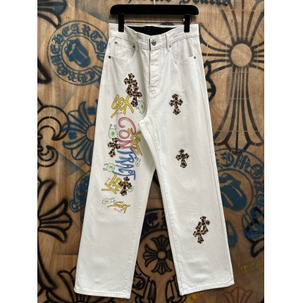 Cheap Chrome Hearts Jeans in 216324, $80 USD- [IB216324] - Replica Chrome Hearts Jeans