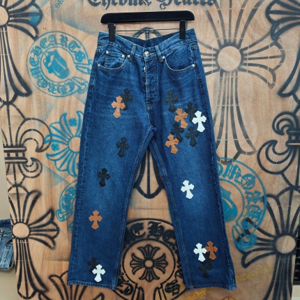 Cheap Chrome Hearts Jeans in 216325, $80 USD- [IB216325] - Replica Chrome Hearts Jeans
