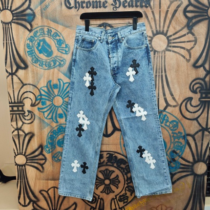 Cheap Chrome Hearts Jeans in 216329, $80 USD- [IB216329] - Replica Chrome Hearts Jeans