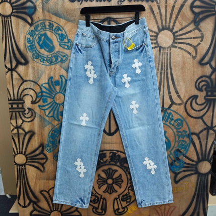 Cheap Chrome Hearts Jeans in 216338, $80 USD- [IB216338] - Replica Chrome Hearts Jeans
