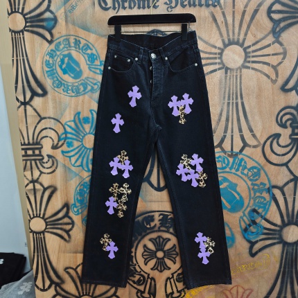 Cheap Chrome Hearts Jeans in 216343, $80 USD- [IB216343] - Replica Chrome Hearts Jeans