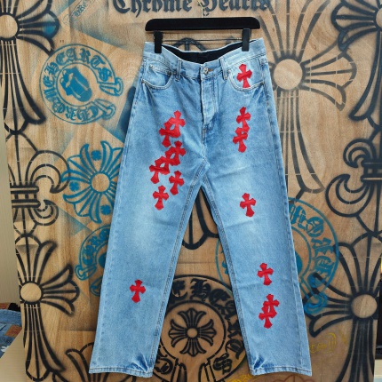 Cheap Chrome Hearts Jeans in 216348, $80 USD- [IB216348] - Replica Chrome Hearts Jeans